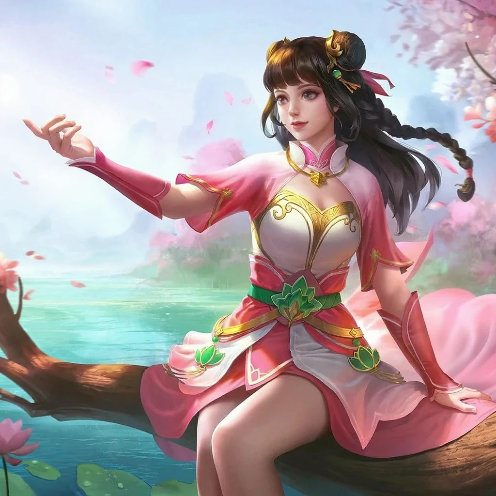 A beautiful ancient Chinese woman, full body, willow leaf eyebrows, melancholy eyes, wearing peony hair ornaments, wearing a long skirt, flowing skirt, beautiful details, rich light and shadow, perfect art, white background, game model, stunning lighting, C4D, OC rendering, movie edge light, delicate light, masterpiece, super detailed, epic composition, super HD, high quality, highest quality, 16k