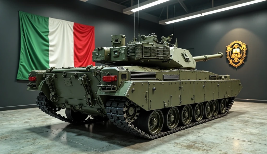 Industrial Production of Tanks. Factory workshop for the production of military equipment