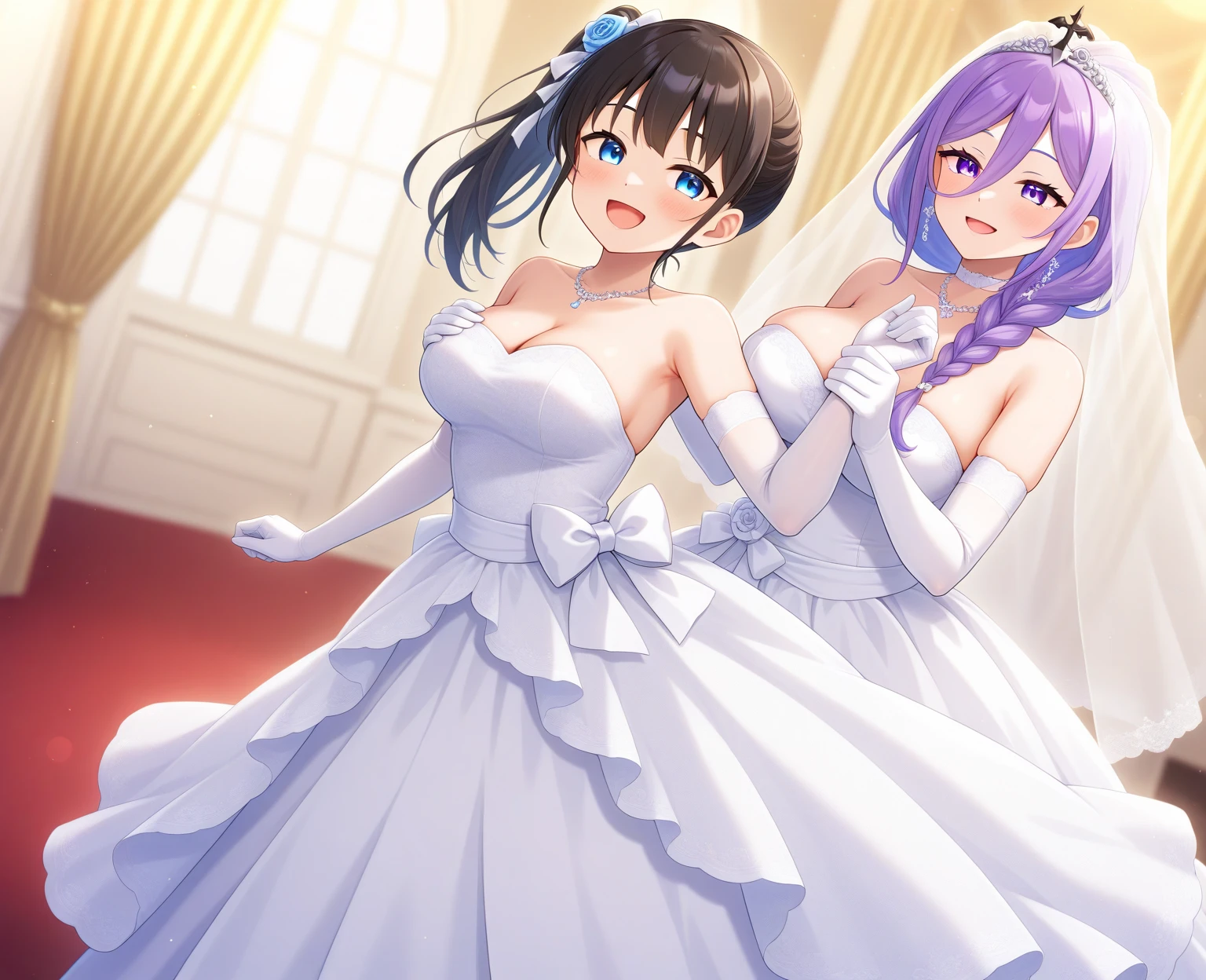 hight resolution, top-quality, ultra-quality, The ultra-detailliert, lighting like a movie、full of sweat、Wearing sweat、(((((Sexy Precure All Stars Wedding))))、、、((after sex、、not wearing underwear、beautiful nipples、、Pretty Cure in love))((Anatomy accurately))