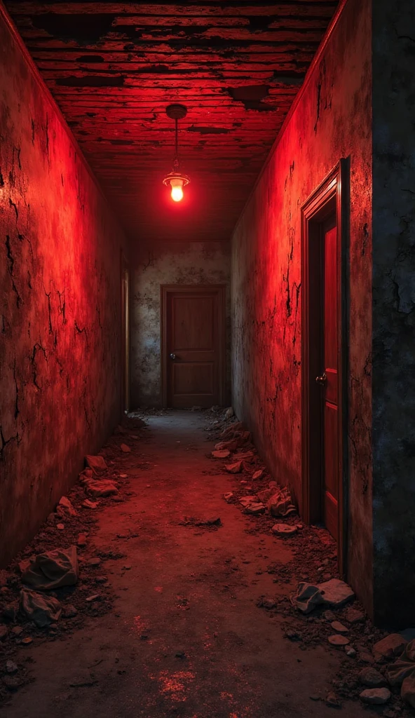 Banheira cheia de sangue,um zumbi parado no canto do banheiro escuro, blood on the ground