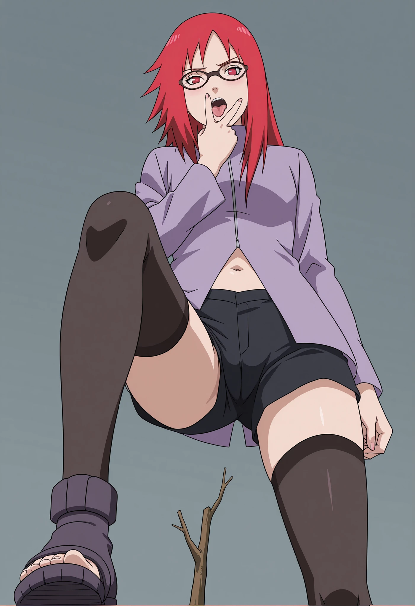 Ranma saotome, cabello rojo, pelirroja, rubor, sonrisa ligera, uniforme escolar, aula, muslos, cintura estrecha, pechos grandes, cadera ancha, ricos pechos, colegiala vulgar, falda corta, escote prominente, pechos grandes, escote, cuerpo completo, uniforme colegiala sexy, pose vulgar, escote grande, pezones ricos, vulgar, pechos vulgares
