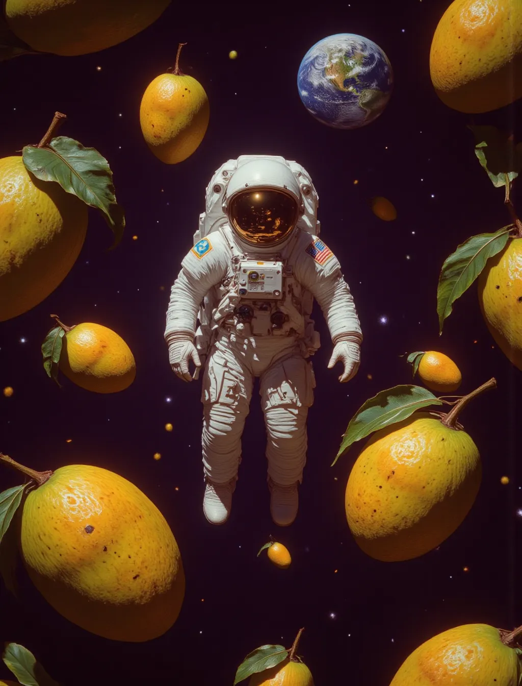 Give the astronaut in space some fruits to float with