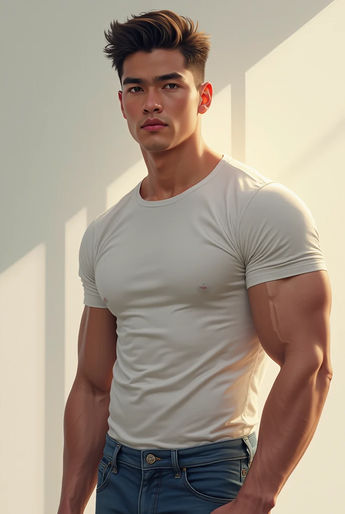 (best qualityer,4K,8K,high resolution,work of art:1.2),ultra detali,realisitic,proffesional,(retrat transmen Pecs, hot suking , ,conceptual artists),bright coloured,sharp focus,hdr,studio lighting,(Bblack hair:1.1),(purples eyes:1.1), one men, brawny,strong bodie,trained