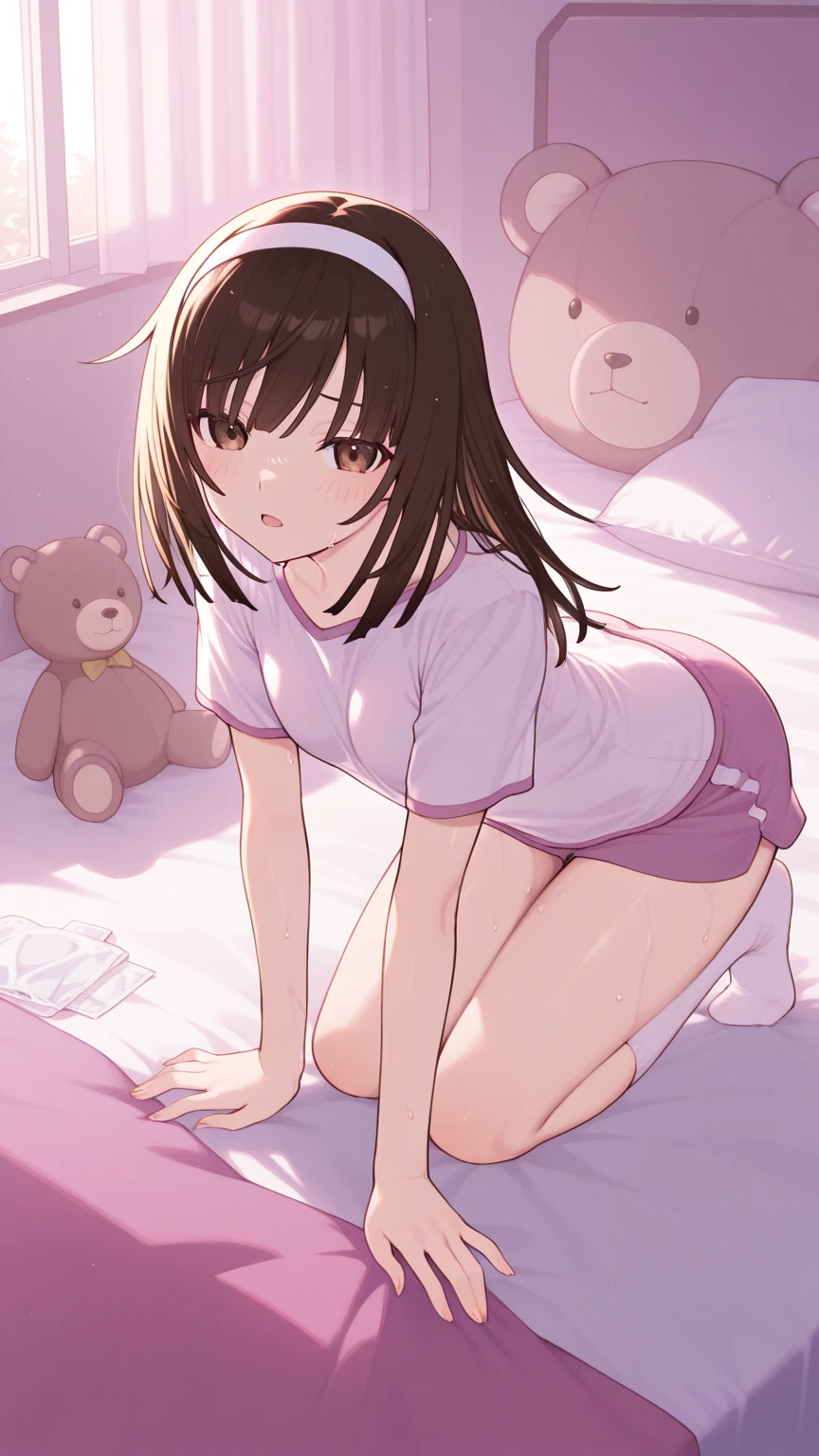 top-quality、Full limbs、complete fingers、Slender beauty、ssmile、Wearing a school swimsuit、Sukusui、knee high、Sleeping in bed
