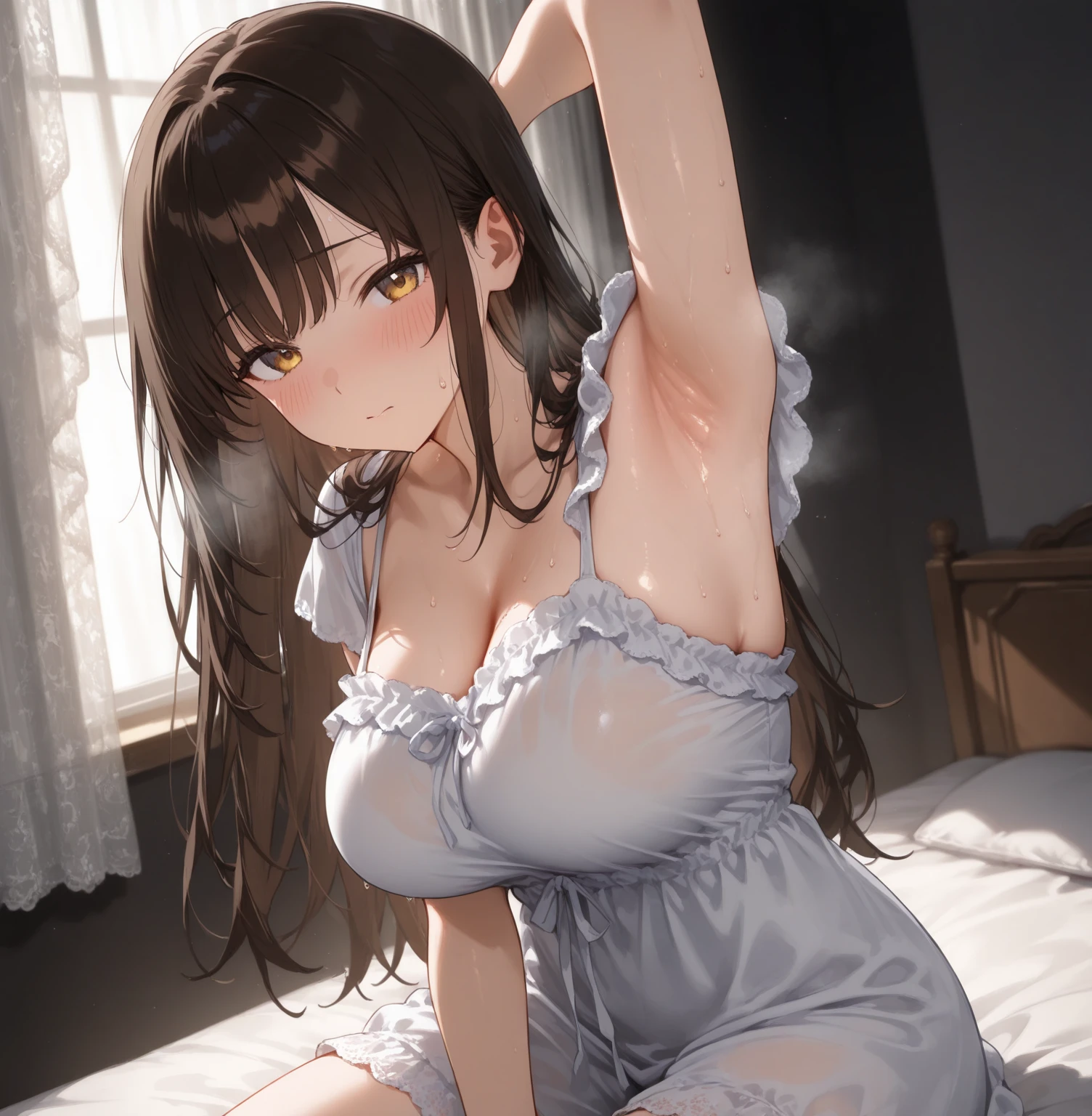 highest quality、Highest image quality、masterpiece、),、(lie on bed)、sleeping in bed、Throw your body onto the bed、Sleeping Low - Angle、low angle!Sexy Poses、powerfulく、detailed groin、、seductive pose、Super beautiful women filling the screen((22 years old OL big bust、,アイロンのかかったbeautiful長い髪、brown hair、、slender、beautiful hip,Close-up、Esbian、,beautifulハイクオリティ、beautifulアート、)muste piece、visual art、Depth of the bounds written、gentle light、(bodystocking1.5)、肌にkind、、ティッカーbeautiful装飾的な室内、bedroom、beautiful,elegant、mystical 、こちらを見つめるbeautiful瞳、smile、kind、like、tits、Beautiful、beautiful手、Femme fatale、lots of roses、flower、flower瓶、art nouveau、like a painting、
full body stockings、Fujiko Mine、show crotch、Detailed leg opening、powerful、open both foot,powerfulく足を開く、、beautifulflower模様装飾フルボディストッキング、透き通るbeautifulボディストッキング.、1 nearby.8、cowboyshot.Sweat、beautiful肌、orgasm.ecstasy、super REALITY、model shot ,、stylish、dramatic、light、hip、レンブラントlight、three-dimensional feeling of the body,magical gentle light UHD、wet、cherry blossoms、flower、beautiful世界、art nouveau、vacation、,underwear、Bodystocking Full body bodystocking