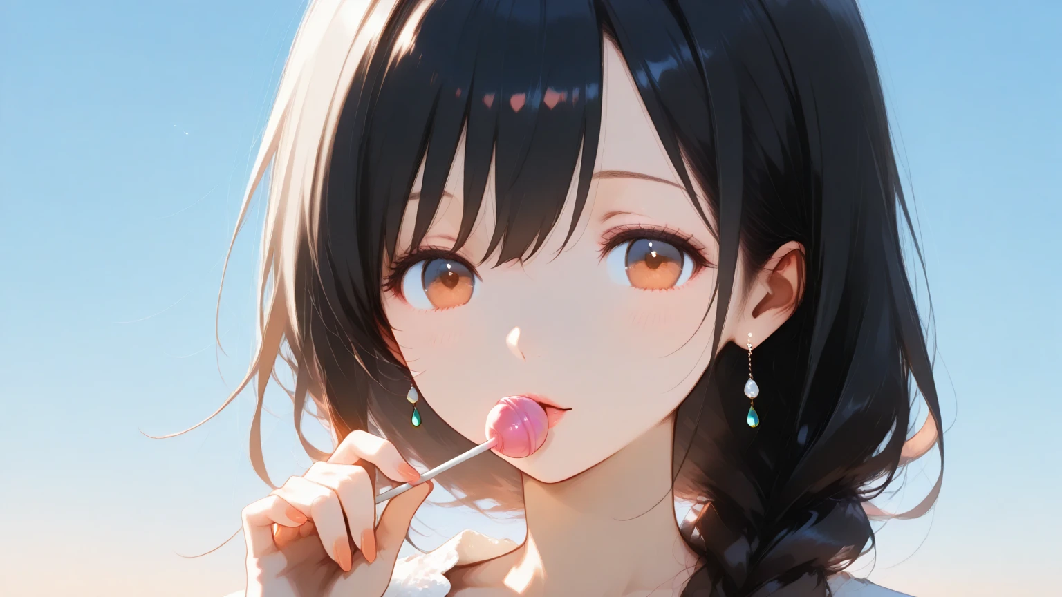 Highest quality、High resolution、Detailed Background、(Beautiful face in every detail:1.4)、Anatomically correct、Normal number of fingers、(Detailed eyes:1.2)、Teenage Girl、Highly detailed face、cute hair color、Braided bob cut、Braided Ponytail、Cute gestures、Cowboy Shot、
Hot summer day、My daughter has a red ice cream in her hand、Pop it into your mouth、Love the sweet and sour taste、
Make a squelching sound、Desperately licking to eat quickly、
Don't melt in a hurry、The sight of people stuffing their cheeks with each bite、Occasionally sticking out his tongue、Lick the rest of the ice cream、
With big eyes showing joy、I still want to eat more、
Ice creams arranged on top of ice packs、They look like they're happily wondering which color to choose next.、
Just seeing your smile makes me happy、The sight of him eating with fascination、cute