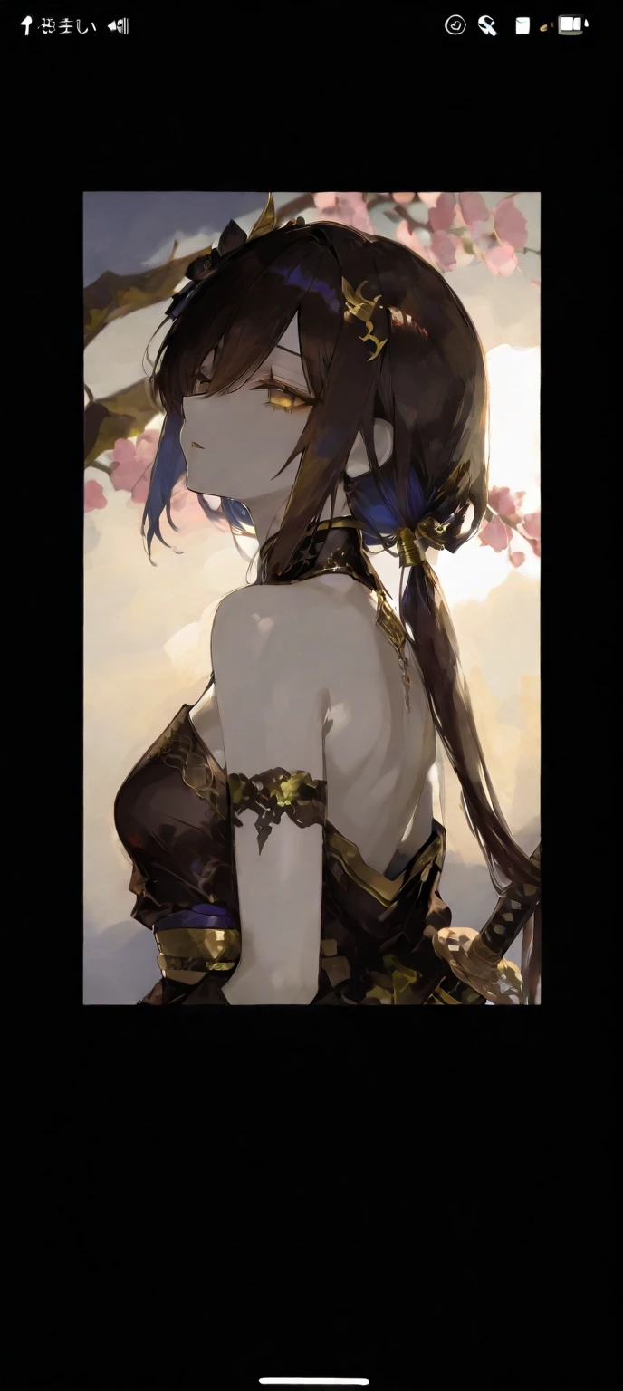 Anime girl starry night wearing dark armor Guvez style artwork