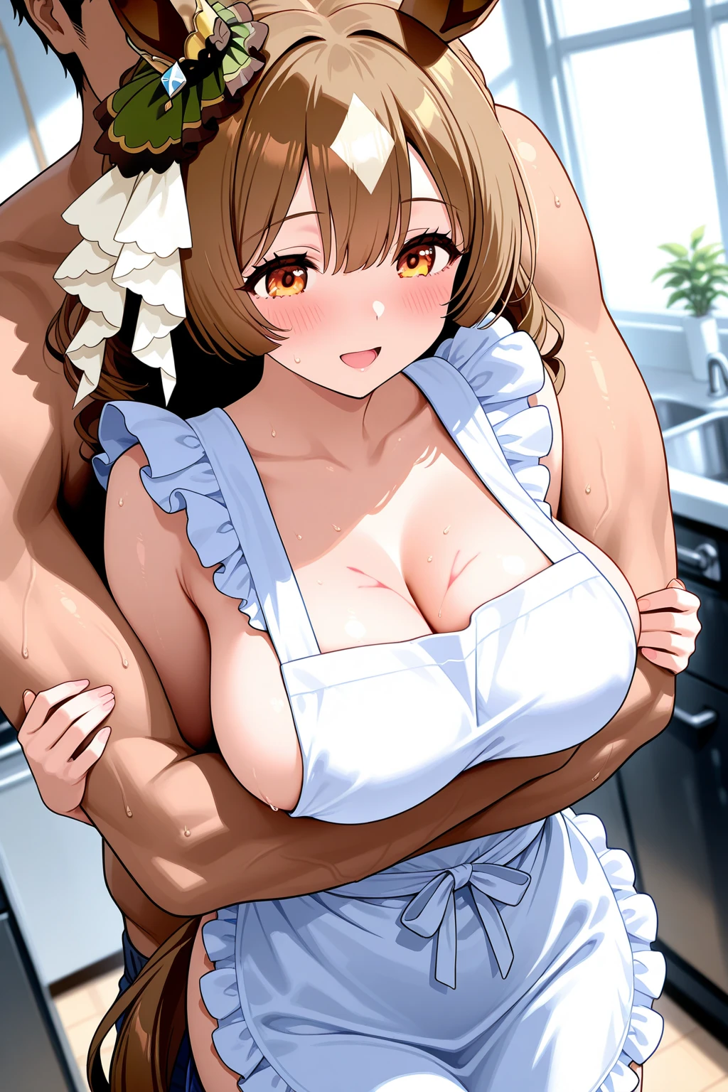 (girl is filming by ugly man with camera from side:1.2),( penis to nipple from side:1.3),in the nursing house,school girl take care of old man,( large breasts,leaning forward,girl is on top,gangbang,on the bed, apron, ,bra lift, mini skirt, open shirt , pulled bra, blush,surprised,nipples , arms behind back, fellatio, cum on breasts,cum in pussy, cum inouth),( lying ugly old man is sex ,rape , anal sex from behind),( ugly man is grabbing breasts from front:1.3) ,slim, short hair, wave hair, single braided bun, brown hair, large breasts