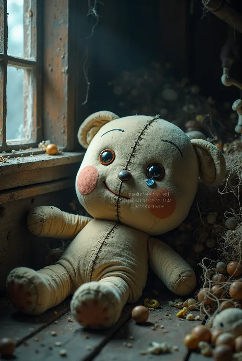 (knitted toy voodoo doll:1.7), (voodoo doll sitting on windowsill with blanket:1.4), (Clothing: cozy pajamas:1.0), (Accessories: soft blanket, cup of tea:1.1), (background: warm and cozy room in the evening with heavy rain outside the window:1.2), best quality, masterpiece, detailed soft oil painting, detailed background, dramatic cinematic lighting, soft edge lighting, professional, dramatic lighting, hard edge lighting, ultra quality, 4k,masterpiece, best quality, 8k, ultra highres, highres, extremely detailed