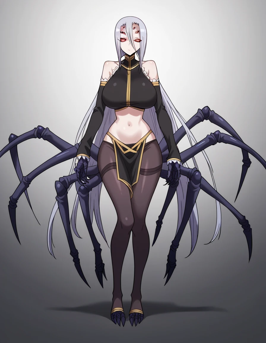 (drider:1.25) full body, anime style <lora:Driders_XL:1>, nsfw, showing nipples, warrior