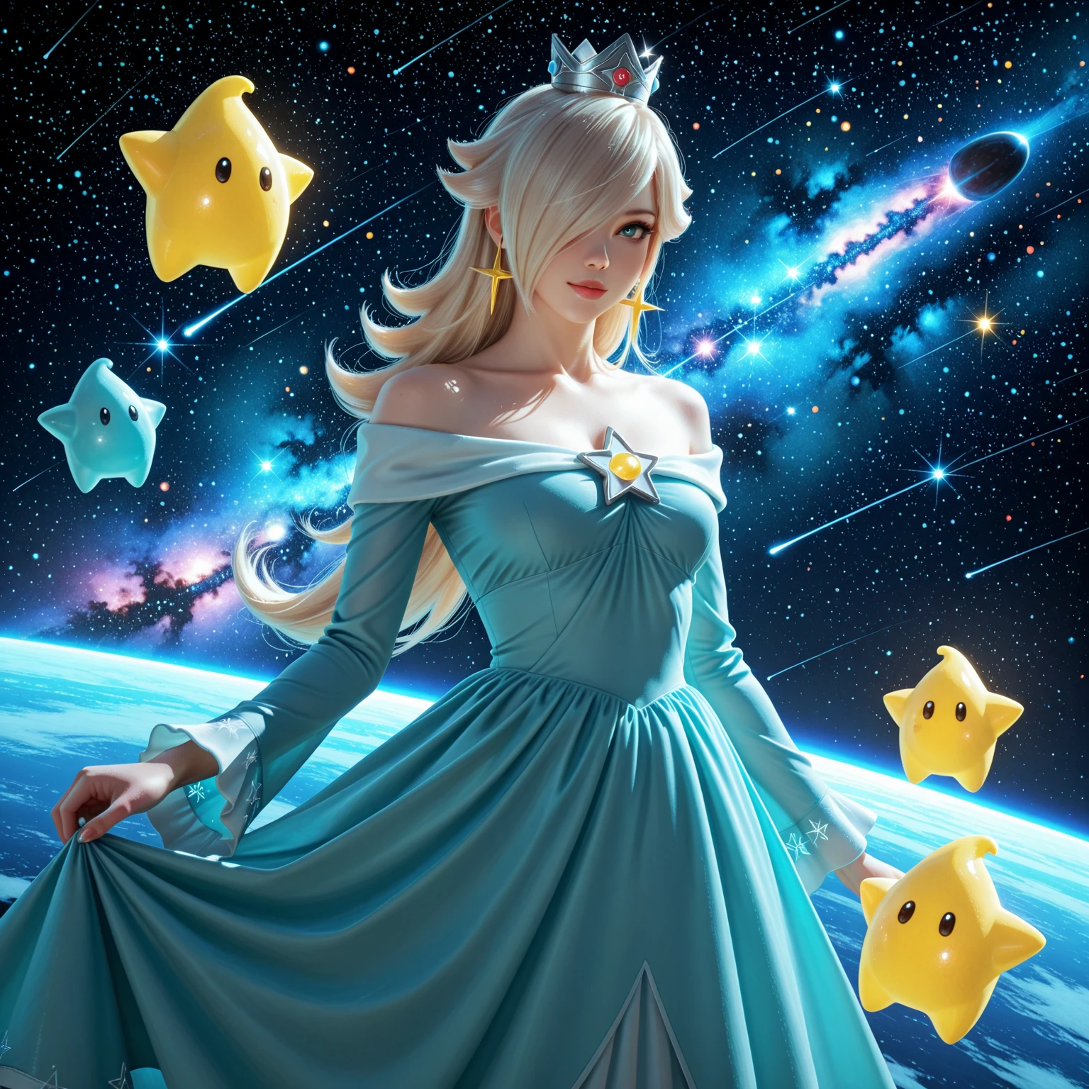 rosalina with
luma wearing
ds9st uniform