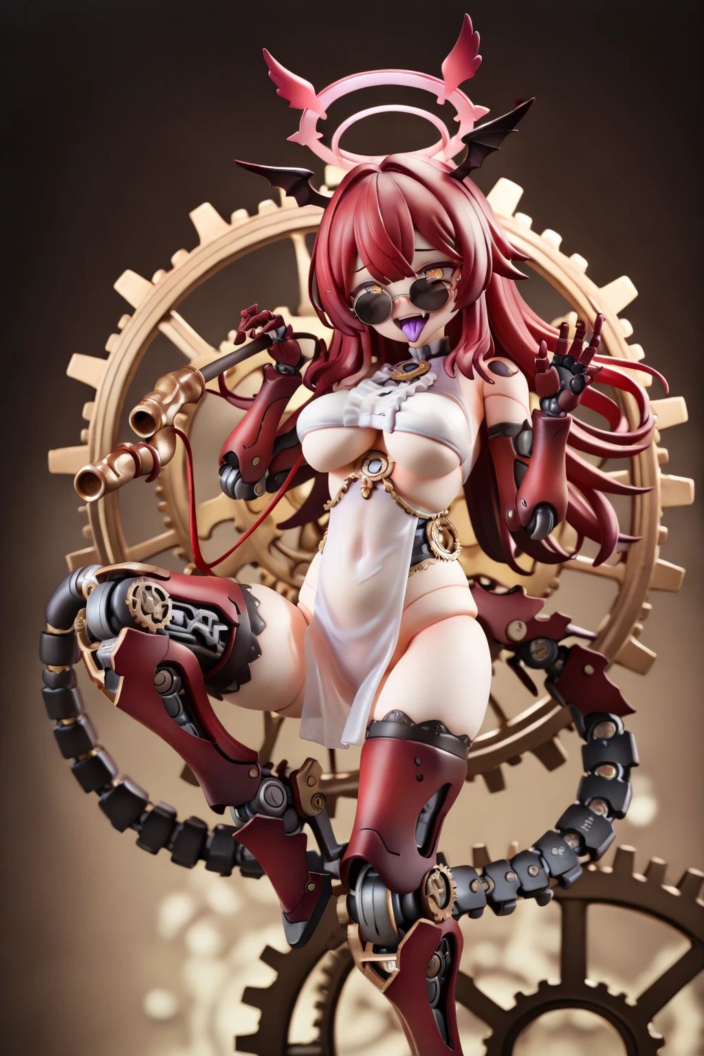 Highest quality,masterpiece,Ultra-high resolution,mechanical,Full Body Machine Girl、Under maintenance、nsfw,BDSM, Karakuri doll、Mixing tube、Steampunk Style、,nsfw, BDSM