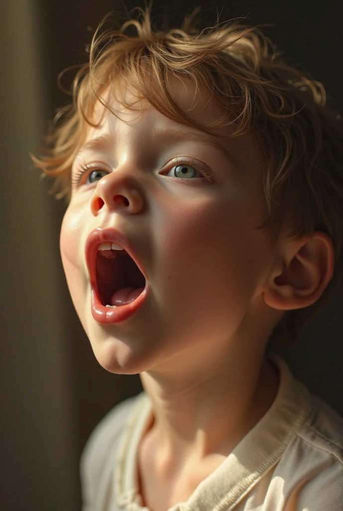 Create UHD photorealistic realistic photo, no animation, no 3D image, no Pixar style animation, no extra fingers. 32-month-old Scottish-French boy with prominent eyebrows, surprised expression. Hasselblad X1D II 50C for detail. Butterfly lighting. Character-driven portrait study style.
