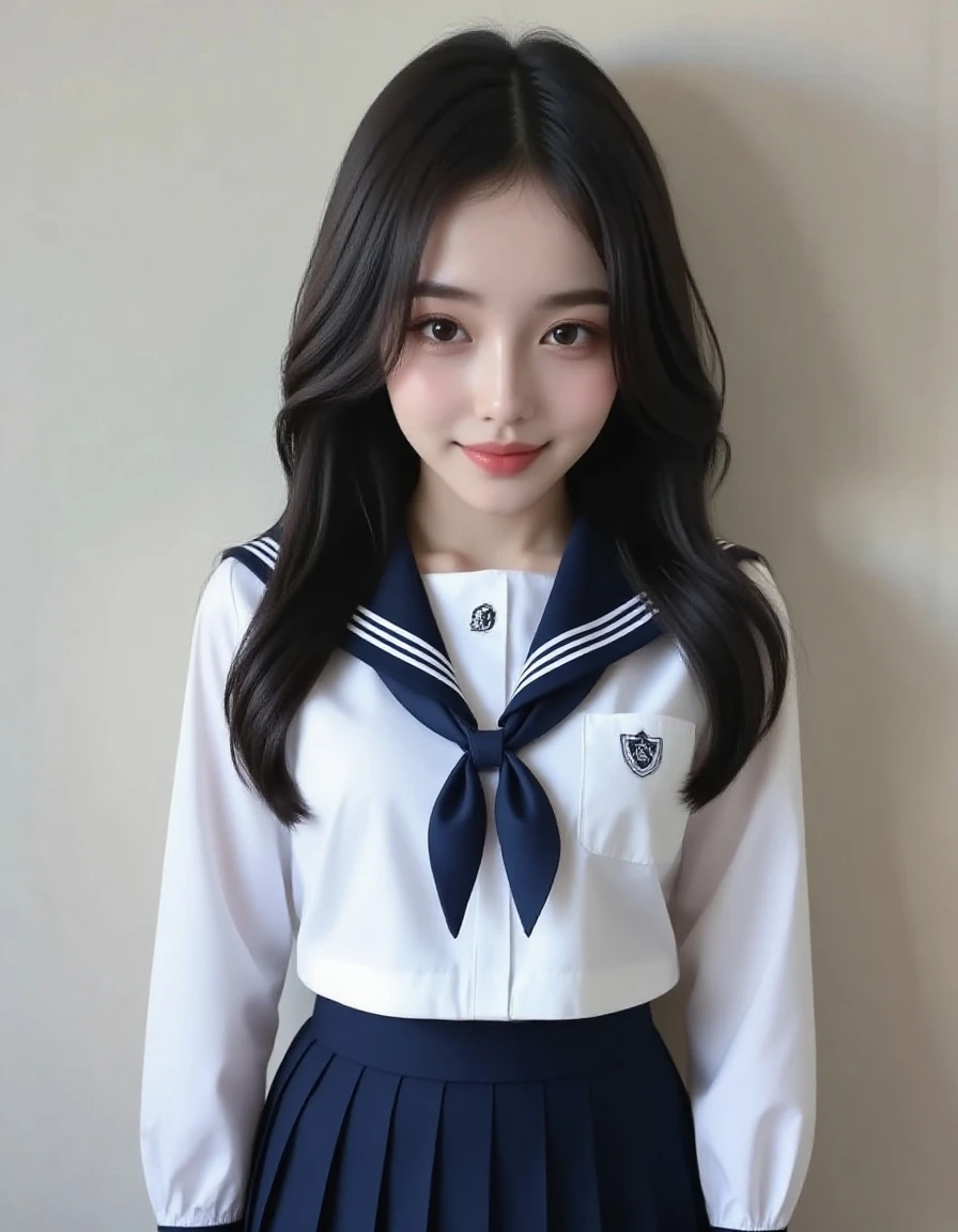 High school students1 Face length and thin surface、Jet black eyes、Slender eyes、jet-black hair、Warlength ponytail、Mature、Small breasts、Slender figure、Japan Beauty、a sailor suit、18-year-old high school girl、((top-quality、8K、masterpiece:1.3))、女の子1人、Slender Abs、sofas、hyperdetailed face、A detailed eye、二重まぶた、straight flat chest、tiny chest、small tits、neat college girl、short-hair、Straight bob hair、Shorthair with bangs、A smile、Schoolgirl Uniform、Panties are visible from the skirt、a 20 yo woman、Sheer white shirt、Navy blue ribbon at the collar、Dark blue pleated micro mini、Sexy、Peek at the viewer、Beautiful graphics、Bright school building with strong sunlight、Show me your whole body、is standing、Plump panties、White Sox、Lift the hem of the skirt with both hands、Showing white panties、depth of fields、Bokeh in the background、High school students1 Face length and thin surface、Jet black eyes、Slender eyes、jet-black hair、Warlength ponytail、Mature、Small breasts、Slender figure、Japan Beauty、a sailor suit、18-year-old high school girl