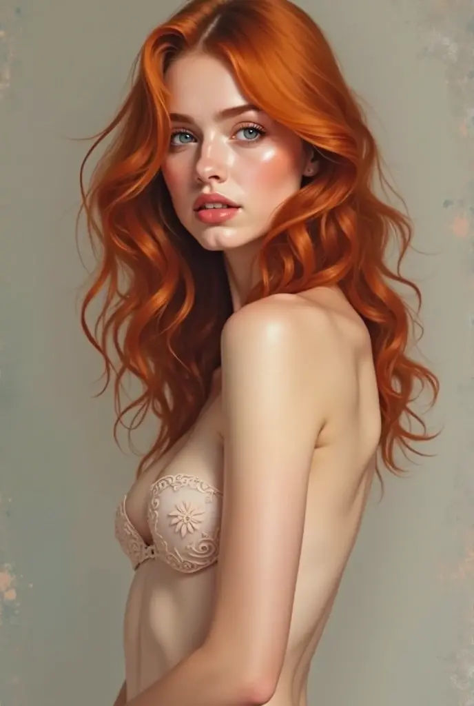 a beautiful redhead girl, long straight messy hair, detailed cute freckles, medium firm breasts, slim waist, wearing a low-cut dress with firm erect nipples pking through, detailed facial features, looking leeringly and seductively, photorealistic, masterpiece, 8K, hyper detailed, realistic, cinematic lighting, warm colors
