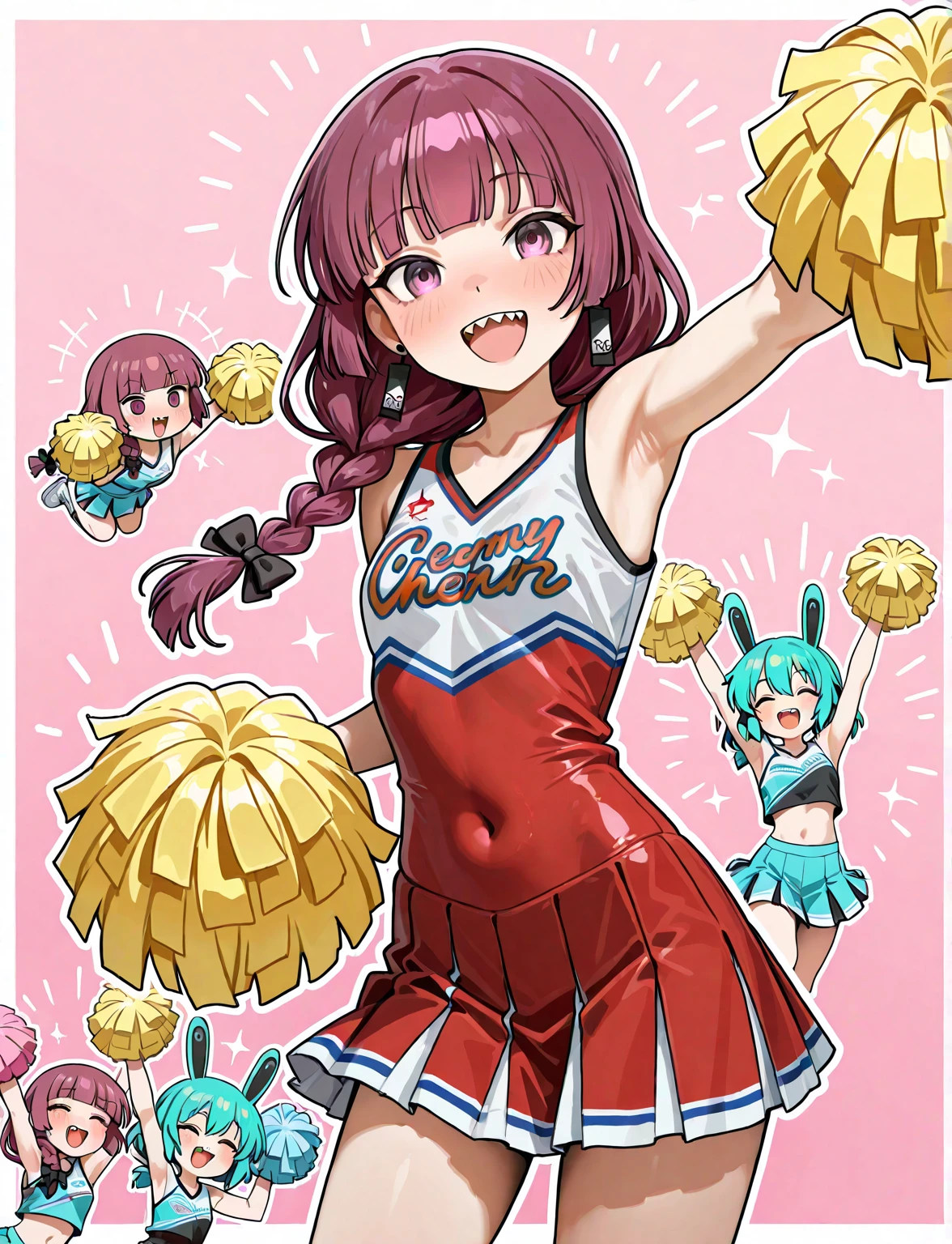 score_9, score_8_up, score_7_up, source anime, anime, animification, anime screencap, anime coloring, vivid colors, shiny skin, skindentation, deep skin, depth of field, high quality, highres, (dynamic angle,dynamic pose),
dawncheerxl, 1girl, solo, long hair, looking at viewer, smile, open mouth, blue eyes, skirt, outdoors, shirt, hair ornament, sky, navel, holding, blue hair, :d, sidelocks, tongue, socks, hairclip, midriff, eyelashes, red skirt, leg up, white socks, red shirt, cheerleader, pom pom, (cheerleading), holding pom poms, dawn \(pokemon\)
BREAK
masterpiece,high quality