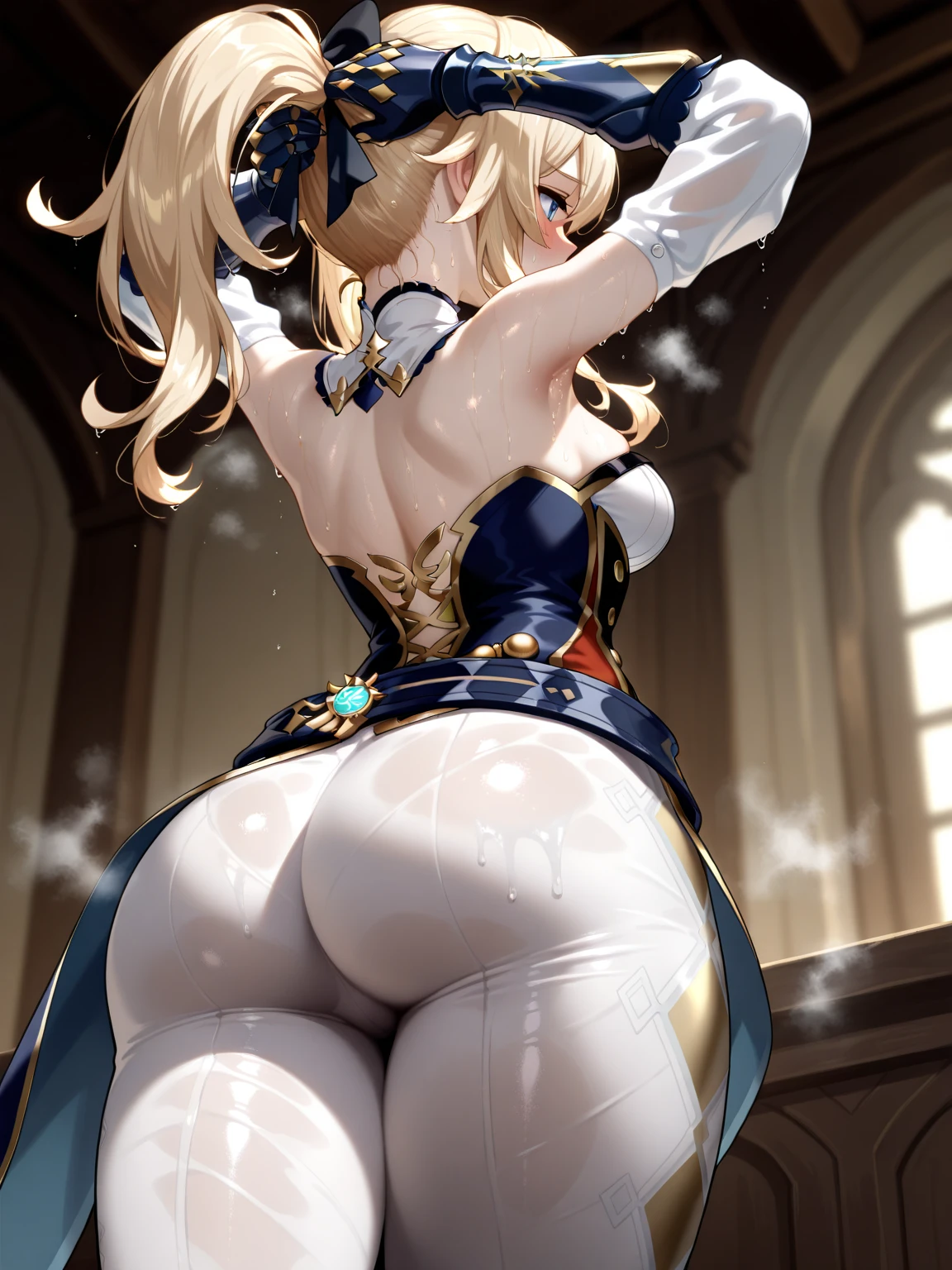 Rapunzel, front, camel's foot, big crotch, groin view, full body, thin panties, bottomless, plugin, giant, milk-filled breasts, panties punched in the crease, wide waist, giant breasts, huge breasts, big breasts,