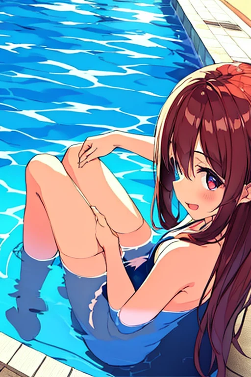 masterpiece、highest quality、High resolution、Very detailed、Mature Woman、(((In the water、Sea、In the sea、Swimming)))、scuba diving、Bikini Swimwear、High leg、long hair、Bubble、grace、smile、Sea遺跡、coral、Sand、