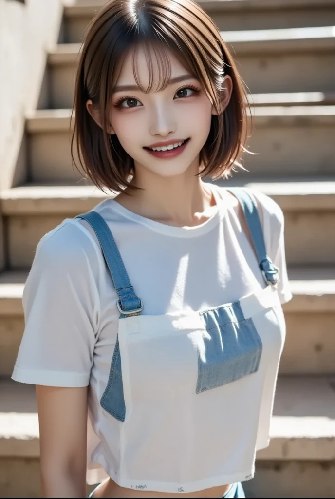 (RAW photogr:1.2), (Photorealistic:1.4), 1girll, 26 years old,adolable,a baby face,The most beautiful girl,Goose egg face,Oval face,Fleshy on the face,Good facial features,Sweet smiling,The smile and the eyes are charming and attractive,Beautiful Meticulous Girl, very detailed eyes and faces, Beautiful detailed eyes, ultra - detailed, A high resolution, The is very detailed,best qualtiy,tmasterpiece,illustratio,The is very detailed,CG,unified,8K wallpapers,finely detailled,tmasterpiece,best qualtiy, Wallpapers,light in face,Movie lighting,nipple tops:White short-sleeved embroidered lace T-shirt,Breathable and lightweight,Add feminine femininity。
Manteau:Light yellow wide-leg cropped blazer,Finished with front buttons,Show youthful vitality。
skirt suit:Dark blue denim A-line skirt,Moderate length,Finished with a pleated design,Showcases vintage charm。
shoe:White flat canvas shoes,Comfortable and versatile,Add a sense of leisure。
Accessories:Brown woven vintage tote,Wear it with a red bow headband,Overall fresh and vintage。,(No leakage),with a well-proportioned body,(looking to the camera),Black ponytail,hair flowing,(Slightly fat1.6),perfect body figure,Standing position,Medium view,The background is a beautiful view of random different scenes。