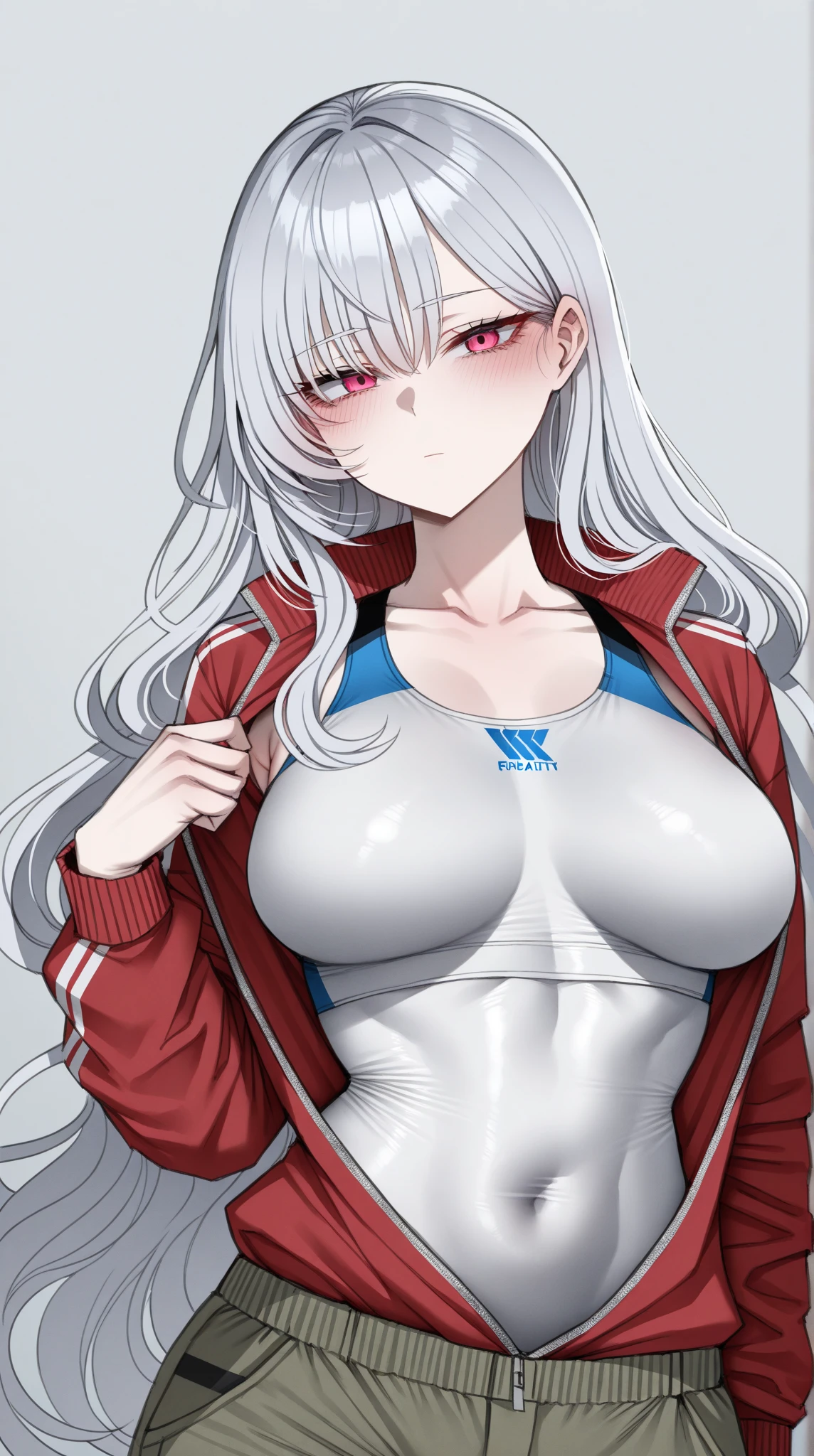 cowgirl, exy girl no clothes, big bobs , White background, sweating a lot, White hair