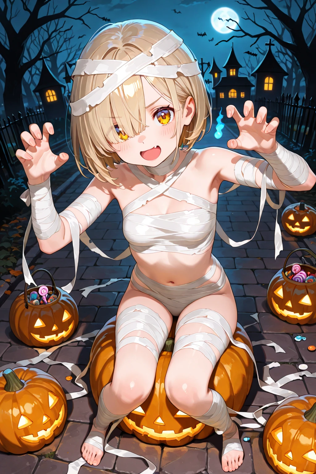 lying 、Vampire、Halloween、Sex in a Western-style building、Frankenstein、Bat、Pumpkin、Both eyes open、Hardcore、Nipples、Deepthroat、Blowjob、Big dick、Pussy、Covered in semen、Girl、Girl、Short、Younger、Lower school year、Baby Face、flat chest、looks fun、smile、Dynamic Angle、masterpiece、best quality、ultra-detail、Clothing、Open clothes、witch、zombie、吸Blood鬼、clown、Prisoner、Police、Sister、Blood、Sweat、night