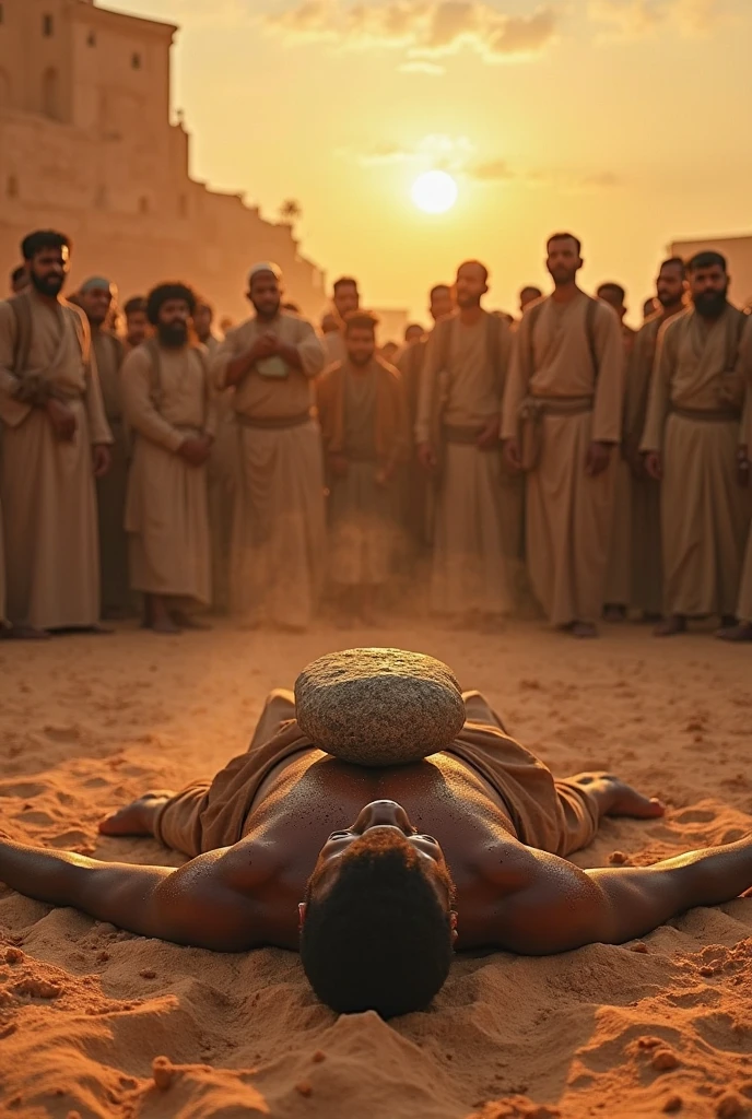 There is a high wall separating two groups, on one side, strong, bearded Iranian men pray kneeling in their underwear and Islamic caps on their heads, on the other side of the wall that separates them, women with winds pray standing up.