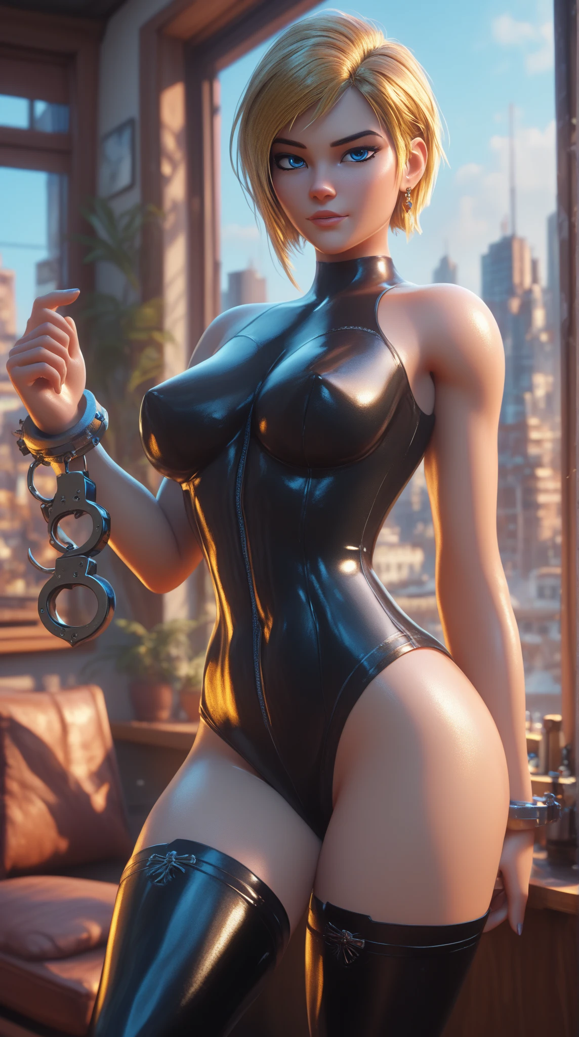 Platinum, short-hair, flat hair, slim, perfect ass, ((provocative latex suits)), ((high-heels)), ((femboy)), photo only, modern witchcraft, cores that portray poison