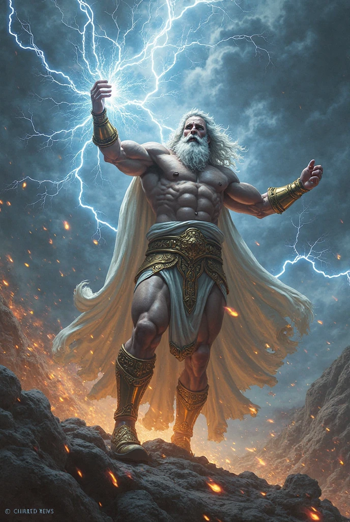 Full body ((zeus)), standing down, white hair, angry,🤬photo hd,4k,8k