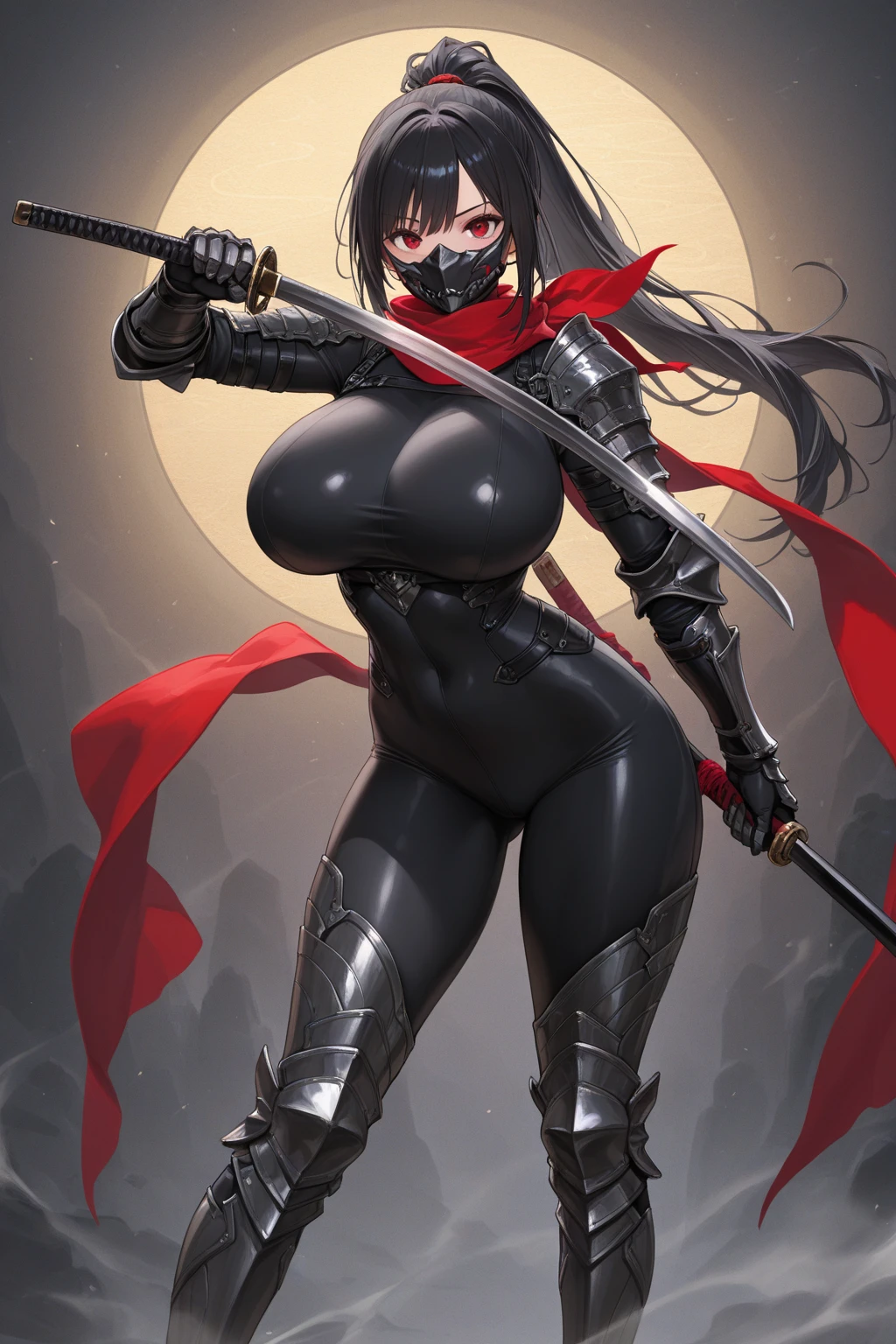 In the woods、Ninja、Female ninja、Nipples、Big Breasts、Sengoku period、Dynamic Angle、Aggressive Pose、knife、Shuriken、Ninja、darkness、assassination、attack、agile、Ninjutsu、Displeased、Killing each other、Have a weapon、There are enemies、Fighting、Blood splatter、Jumping、Aerial
