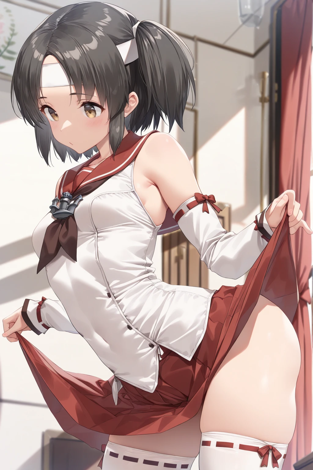 nsfw,(masterpiece, best quality:1.2), 8k, official art, raw photo, incredibly absurdres, (sailor uniform, serafuku:1.4), (red collar:1.4),(red bangle:1.4),12 years old,(loli:1.1),highschool student,(beautiful 2 girls), pretty face, arch back, close up, , short sleeve,gardenia, violaceaess, teen, classroom, looking at viewer, no makeup, film grain, chromatic aberration, sharp focus, facelight, dynamic lighting, cinematic lighting, detailed eyes and face, bokeh background,(cowboyshot:1.3),(medium brests:1.2),(skinny:1.2),(smile:1.2),(school white swimsuit:1.5),(full nude:1.5),(show pussy slit:1.0),erect nipples,(from below:1.5),