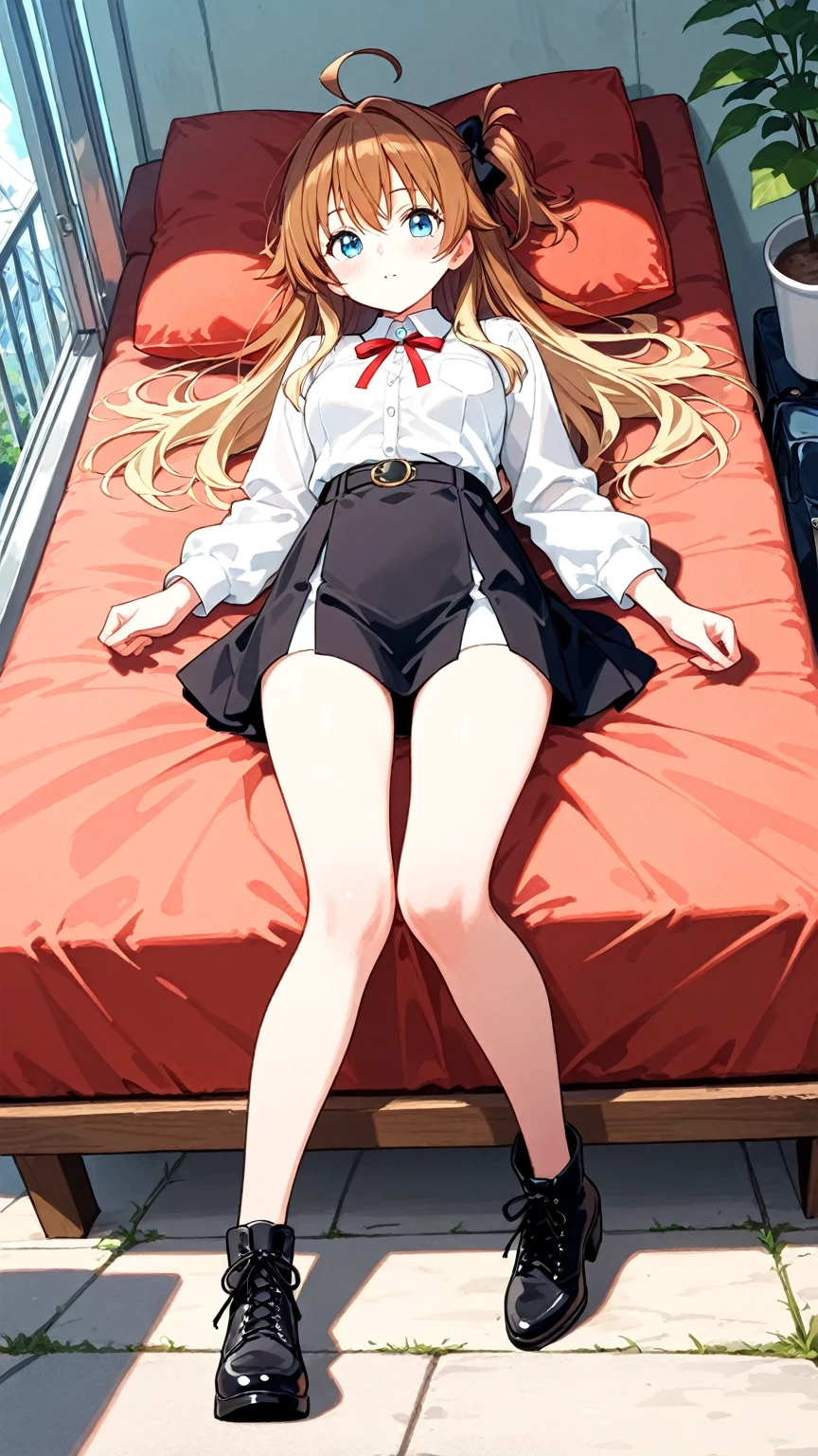 NSFW, cleavage from above, The girls buttocks are pressed against the viewers lower abdomen, on the train, back, buttocks, viewer's own abdomen and penis, sex, open leg reverse upright viewer's abdomen, standing girl for Back doggy style sex Rape, (Masterpiece, Super realistic, Super details, Super Highest Quality, Super Highest Quality), super cute and beautiful girl, You are male professional photographer, Japanese gal, For dark brown eyes, Blonde yellow hair, Pink ribbon, gal make-up, False eyelashes, Pearl pink lips, Unbuttoned out Hemmed sailor red open collared open front white shirt, (Very thin shirt:1.3), beautiful side face focus, big open mouth, (brown eyes:1.4), big round chest, BREAK, (Half down two side up blonde very long hair style:1.4), (Wider at the hem flabby large in size Super Loose Socks:1.4), An innocent 16-year-old girl, (skin fang:1.2), realistic cute Japanese girl, standing pose, wear white unbuttoned shirt, low-rise pleated plaid micro mini skirt, Japanese cute girls, long hair, blonde hair, two side up, hair ribbon, pink ribbon, frills, opened sailor collar, necktie, white shirt, long sleeves, red skirt, from behind POV, (shirt trimmed with white frills:1.4), She arches her back very much, from above, head back Chin up close face focus from above, The angle of view is such that it looks like you, the male viewer, are actually standing behind the girl and having sex from behind. vaginal sex, inserted penis, spread buttocks, head back and upside down,