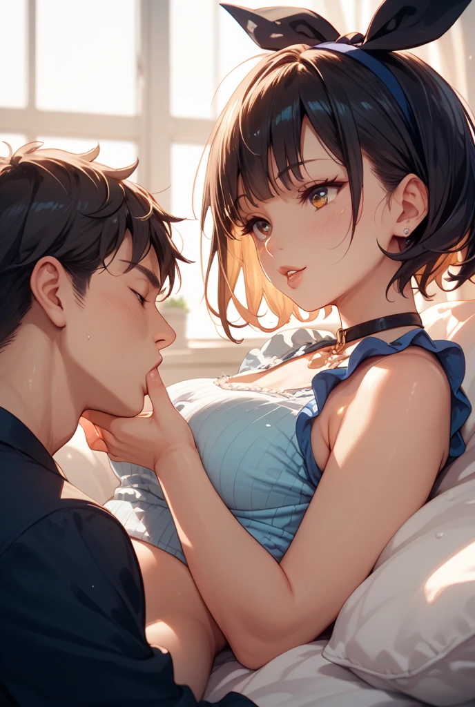 qualidade superior、ultra-detalhada、obra prima、realisitic、foto real、mother and 11 year old teenage son hugging and kissing, lookalike, Ama, perfect hand、dedo detalhado、belos olhos detalhados, quarto, Shy, fino, Wet, naked
