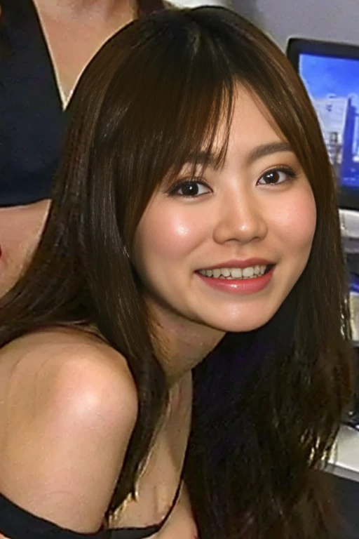 ((masterpiece:1.1, highest quality:1.1, 32K HDR, High resolution)), (1 girl, alone), (Mai Shiraishi&#39;s ultra-realistic portrait:1.15, japanese idol), (BREAK)perfect slim body:1.1), highly detailed face, fine eyes, realistic skin texture, fine skin、 Shiny skin, light brown hair, wavy hair, Ash-colored hair, high ponytail、grin:1.2, earrings,clavicle、bedroom、face down、Bring your chest to the center,large breasts, ((penis)), pov,titfuck,(paizuri),((nsfw)),1boy,man&#39;s crotch、penis、Glans、((ejaculation))、((semen flies)),Blowjob、Blowjobチオ、open your mouth、cover the penis、stuff one&#39;s cheeks、(lick)、face down,((man&#39;s crotchに顔を近づける))