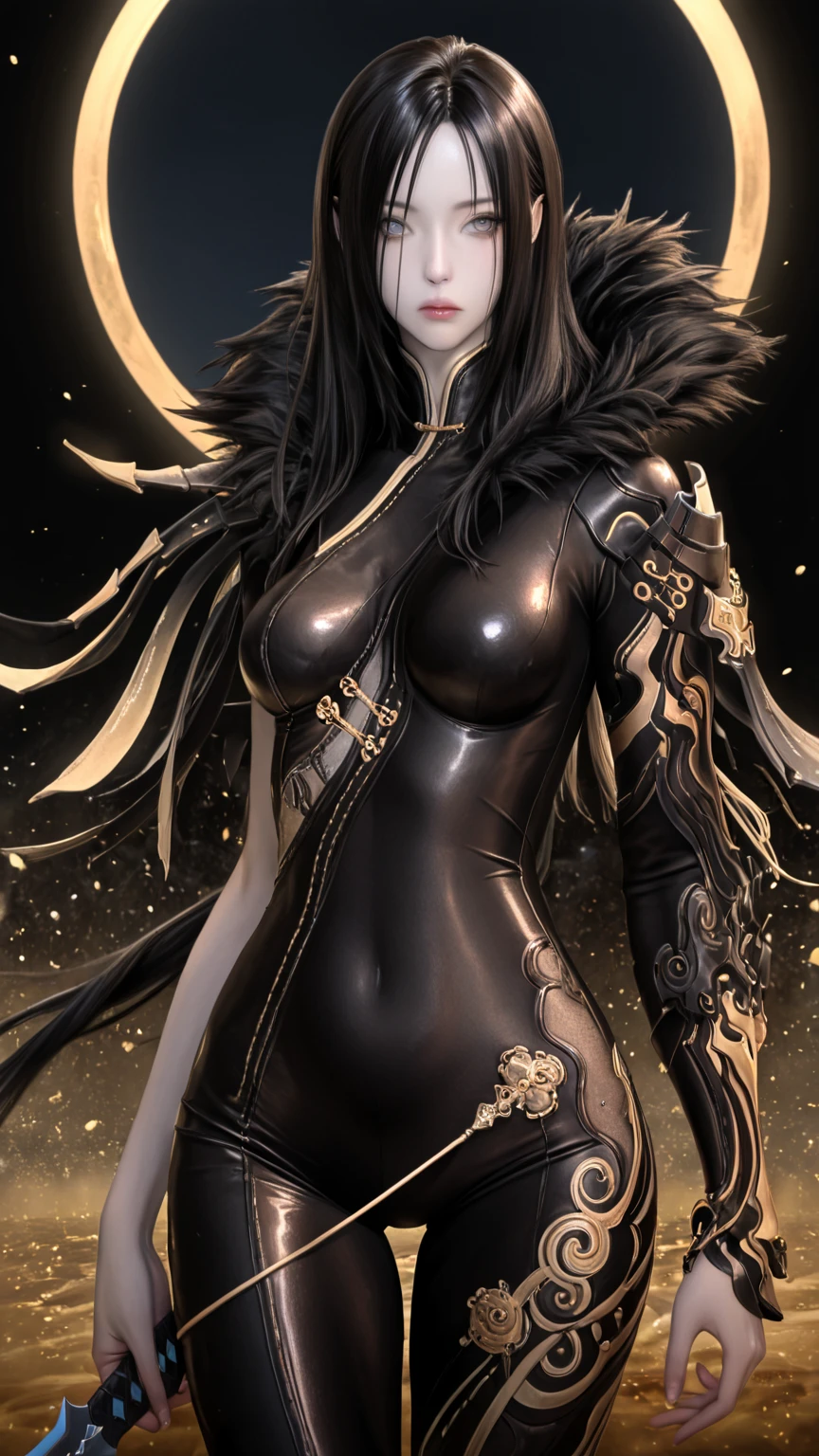 ((Simon Bisley)), Linda mulher de corpo inteiro, 30 anos, corpo perfeito e definido, ((( mulher ))), guerreira feroz loira, Armor filled with metal tips and golden chains, detalhes absurdos, absudres, Frank Frazetta, com micro roupas, quase totalmente nua, com pouca roupa, Tiny thong, seios grandes, decote generoso, muito metal na roupa, fantastic art clothes, cabelos cumprido ou curto, cara de brava, reino sombrio, pose sexy, fantastic landscape, fantasia adulta, texturas douradas