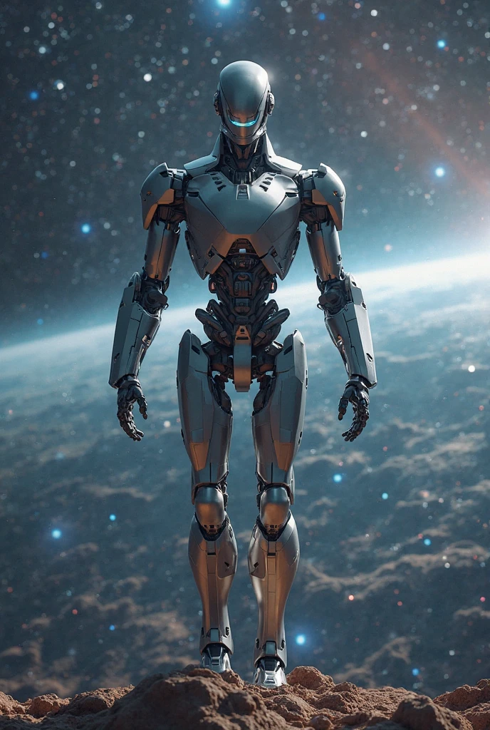 ((view from back):1.2) explosions in the background, night sky, (Standing with arms extended out to the sides and one leg raised behind the body:1.2) (Realisitc:1.5) woman terminator, gigantic breasts, big ass, <lora:EdobTerminatorFemale_v1.0:0.8>