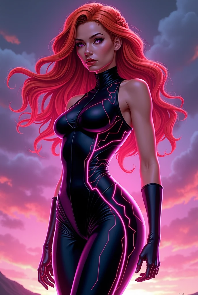 garota de anime, corpo inteiro, pernas, Capa do álbum Anime Phonk Brain Sick, musica, ondas sonoras, com cores vermelho e preto neon