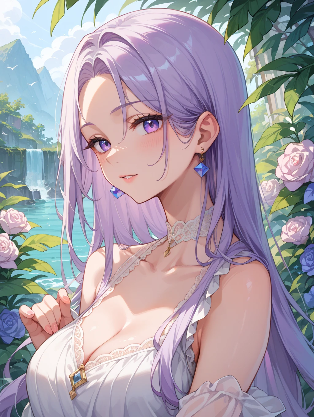 masterpiece, high quality portrait, anime illustration, 3dcg massively chested beautiful girl, from Tales of Arise, showing off her breasts, panty lift, full shot, Anime detailed line work style // Light caustics effect, Volumetric light effect,
, fit the frame;;2, // a beautiful kawaii anime girl, game character, artistic// anime detailed Line work style, Vector art style;;0.25, CanonR5 f/1.4, Medium shot angle, focus eyes, Lomography, // Bloom light effect, Bokeh effect, Light caustics effect, Volumetric light effect, Ambient occlusion, // Cel shading render, Octane render, Unreal Engine