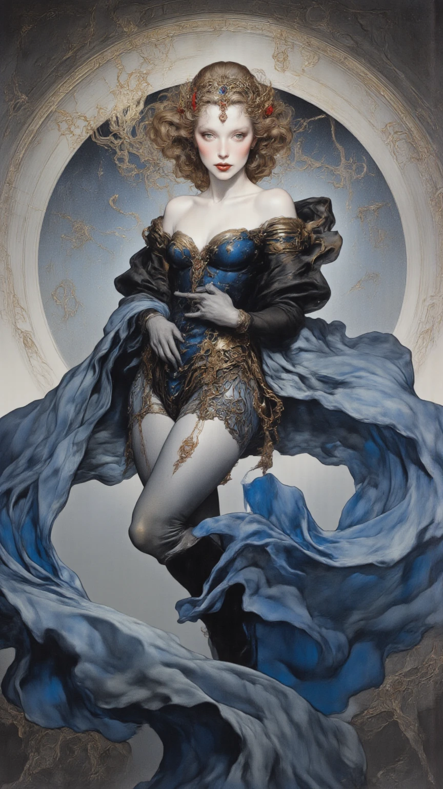 NSFW, best quality (4K, high resolution, masterpiece:1.2), ultra-detailed, realistic (photo-realistic:1.37), the Golden Queen, the Mistress of Greed, mesmerizing golden enchantress, portrait, standing with a dazzling golden gown, captivating yet intimidating gaze, hypnotic, demonic eyes, poised stance, flowing golden hair with flickers of shadow, radiant and opulent aura with a hint of darkness, pure golden color scheme, sharp focus, perfect, ominous lighting, confident, sinister demeanor, intriguingly wicked smile, powerful greed magic and sinister energy radiating from her eyes, luxurious palace with a dark, foreboding background, entrancing yet eerie atmosphere, inspired by fantasy art and dark mythology, emphasizing her wealth, allure and malevolent charm, meticulous attention to facial details showcasing her stunning beauty, elaborate, opulent costume design, striking visual impact, expressive yet wicked facial features, supernatural elements blended with a sinister reality, (exceptionally detailed:1.3), super finely detailed and clawed hands, ultra finely detailed fingers (ten fingers), suggestive, intimidating posing, full body showcase, no logos in the background.