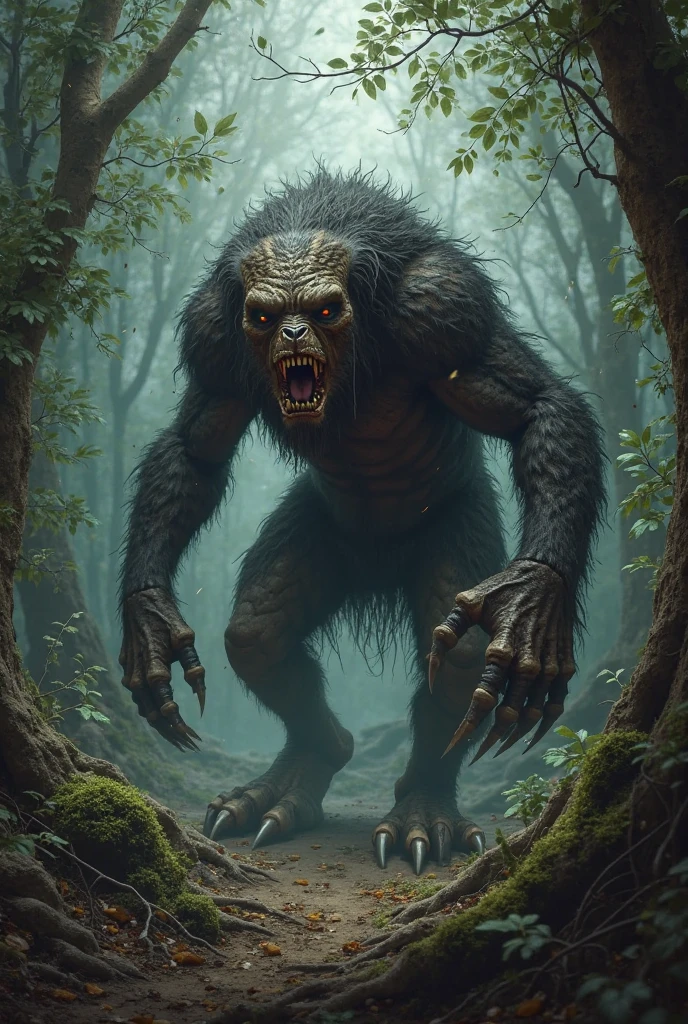 Scary high definition, beast monster improvement super threatening giant with movement, pointing style dynamically viewing asia viewer realistic raw with details enhancement on stage with complicated high definition underworld lighting super digital art, asmospheric horror movie super and great improvement dramatic realistic art style super enhanced in linear delicacy taken with SONY Aiii art camera enhanced high resolution and sharp , improvement in interperrealistic skin, super improvement in global illumination very natural features maxima TIME F cover photo/11, A photograph of a mejoria de la bestia super emerguente 1.2) From swamp wster with its details 