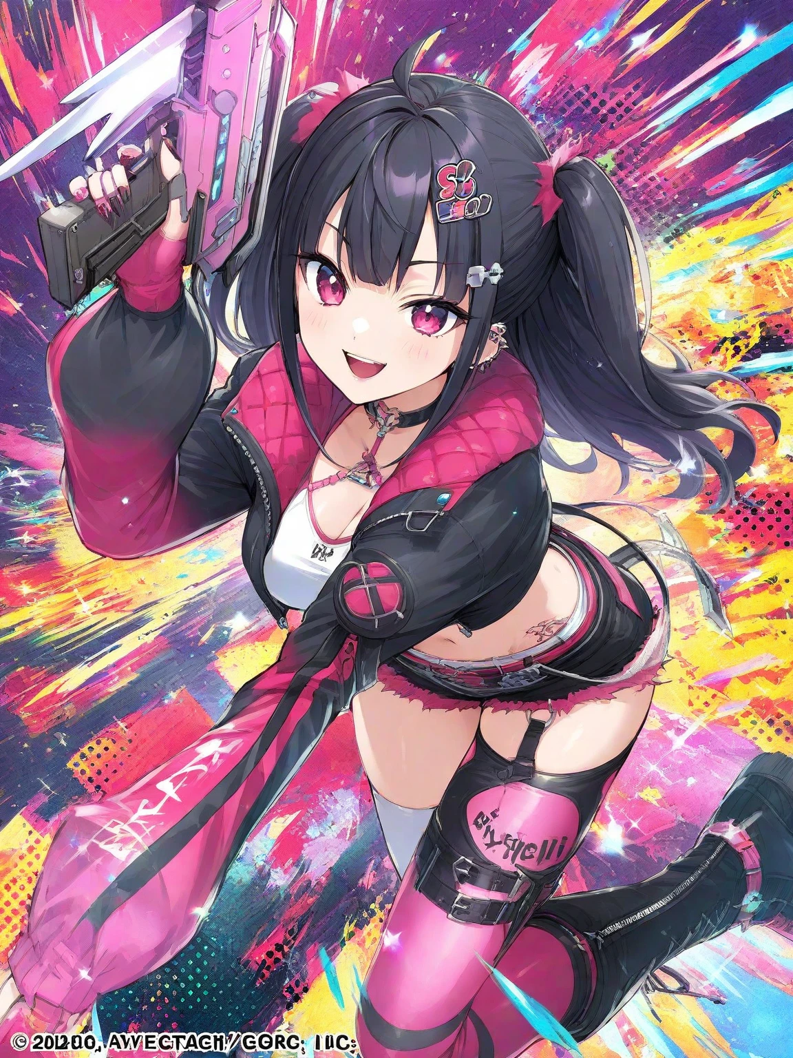 Create a highly stylized anime illustration with modern, vibrant colors and palette knife techniques inspired by the latest trends at Fanbox Pixiv.