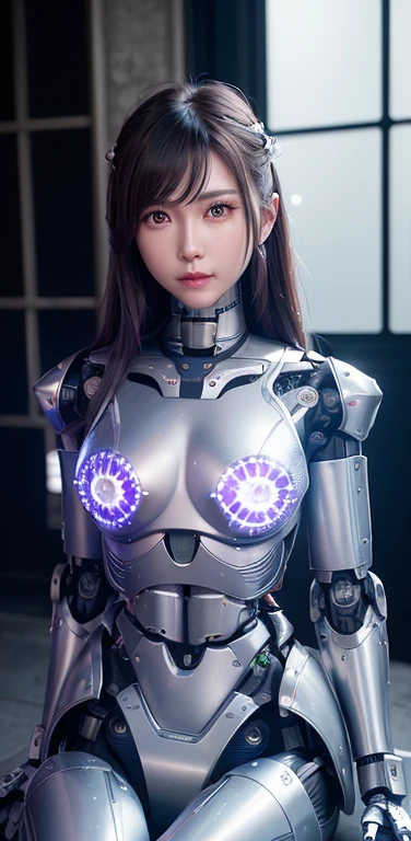 Textured skin, Super Detail, Attention to detail, high quality, 最high quality, High resolution, 1080p, hard disk, beautiful,(cyborg),beautifulcyborgwoman,Mecha Cyborg Girl,Battle Mode,Girl with a mechanical body,breast missile