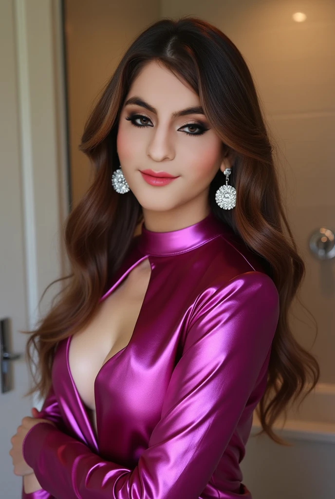 ((high quality:1.2)), work of art, (8k), extremely detailed, ((High detail:1.2)), ((best resolution:1.4)), Solo, 24 years old female, ((dress strapless)), BREAK, (((perfect hourglass hot body))), (((((square and defined face of an extremely perfect and beautiful model face))))),