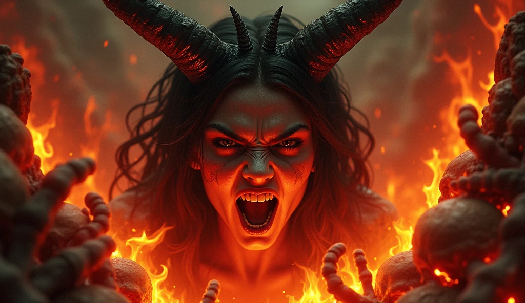 A person burning in hell 
