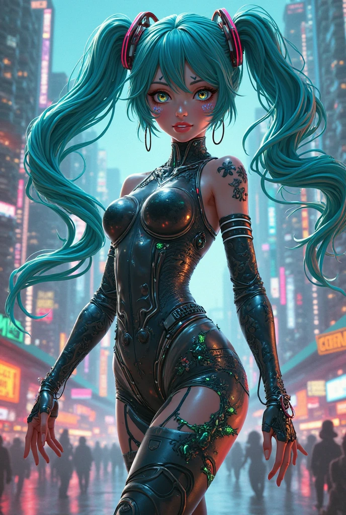 girl alien,(((1girl))),((beautiful girl alien)),
Alien Fish girl, ((blue skin:1.5)), (huge eyes:1.5), (((ear fins:1.5))), (((scaly skin:1.5))),((monster_girl)),(deep blue skin:1.5),
(green hair:1.5), long hair, wavy hair, hair covered one eye,
(glowing eyes, blue_eyes:1.0), (((black sclera:1.5))),symmetrical eyes,
(large breasts:1.4),saggy breasts,((colored inner hair)),((fat)),(((shiny body,plastic glitter skin,exaggerated shiny skin,illuminated skin,wet legs))),(spider lower abdomen,narrow waist,wide hip,athletic body,inflated legs, thick thighs,detailed body,(detailed face)),
cute,slutty,seductive,erotic,((nsfw)),
zettai ryouiki,revealing clothing,show skin,(wearing underwater armor:1.3),with micro clothes,almost totally naked,with little clothing,tiny thong,generous neckline,(((wet clothes,intricate outfit,intricate clothes))),
(dynamic pose:1.0),solo focus,embarrassed,(centered,scale to fit dimensions,Rule of thirds),
cyberpunk city by the ocean at night, with bright neon signs and dark stormy clouds and puddles, scenery:1.25,nighttime, starry night, cosmos,Very dark night that makes the neon lights stand out, very bright neon lights,nighttime, starry night, cosmos,
artistic photography,(photography taken by sldr),highres, sharp focus,(ultra detailed, extremely detailed), (photorealistic artwork:1.37),(extremely detailed CG unity 8k wallpaper),((synthwave background theme)),(((vibrant colors))),intricate,(intricate background),(masterpiece),(best quality),perfect rendered face,perfect face details,realistic face,photo realistic,analog style,((intricate detail)),(((realism))),
