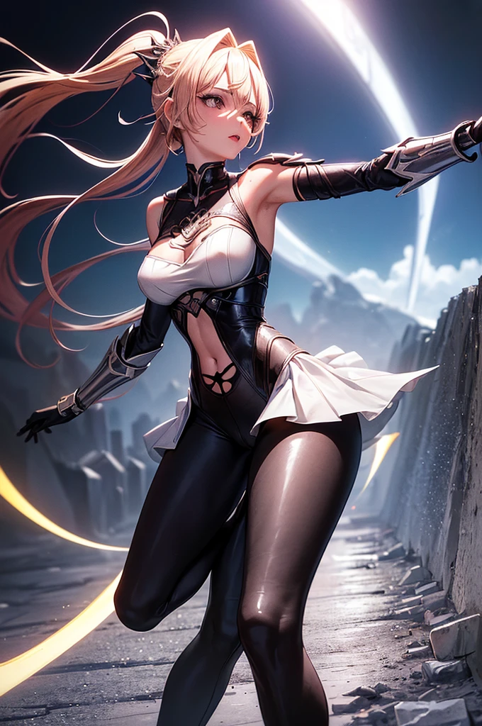 A goddess wearing skimpy outfit, sleeveless, long hair, flying, wielding swords, no cape, no mask, dynamic pose, 3d, (8k), detailed texture,(hyperdetailed), (photo realistic), cinematic light, cinematic action, highly detailed, realistic, Isometric, full body, in frame, driven expression, dark theme, (extremely detailed eyes), detailed symmetric realistic face, extremely detailed natural texture, masterpiece, extremely detailed, amazing, fine detail, rich colors, hyper realistic lifelike texture, dramatic lighting, unreal engine, trending on art station, photo realistic, RAW photo, high quality, high res, sharp focus, extremely detailed, cinematic lighting, 8k, high definition, cinematic, neoprene, unreal engine 5, ultra sharp focus