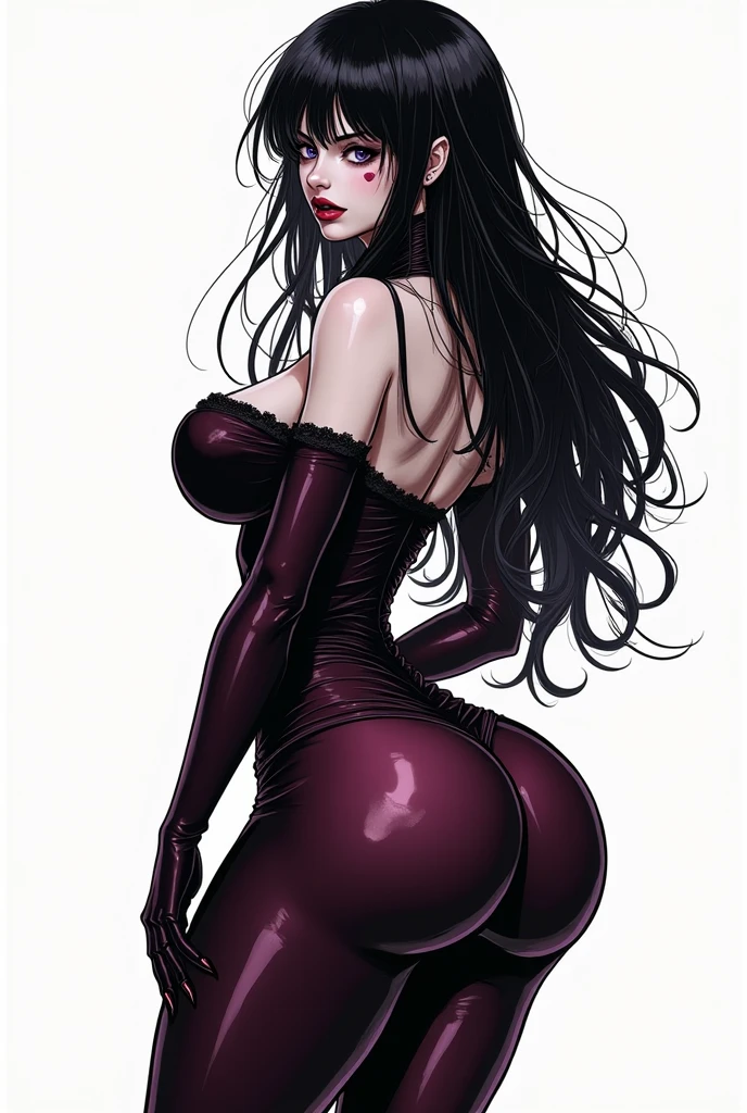 NSFW, (mejor calidad) , 8K, high resolution, fotorrealista:2.0, Carolyn Jones, sonriendo picaresca a camara, vestido negro, Morticia, Super alta calidad de imagen y nitidez, (mejor calidad) , 8K, high resolution, fotorrealista:2.0, cara ultra detallada, ojos pintados de negro, boca pintada de rojo oscuro, , pechos extra grandes, tetas enormes, obra maestra, caliente, NSFW