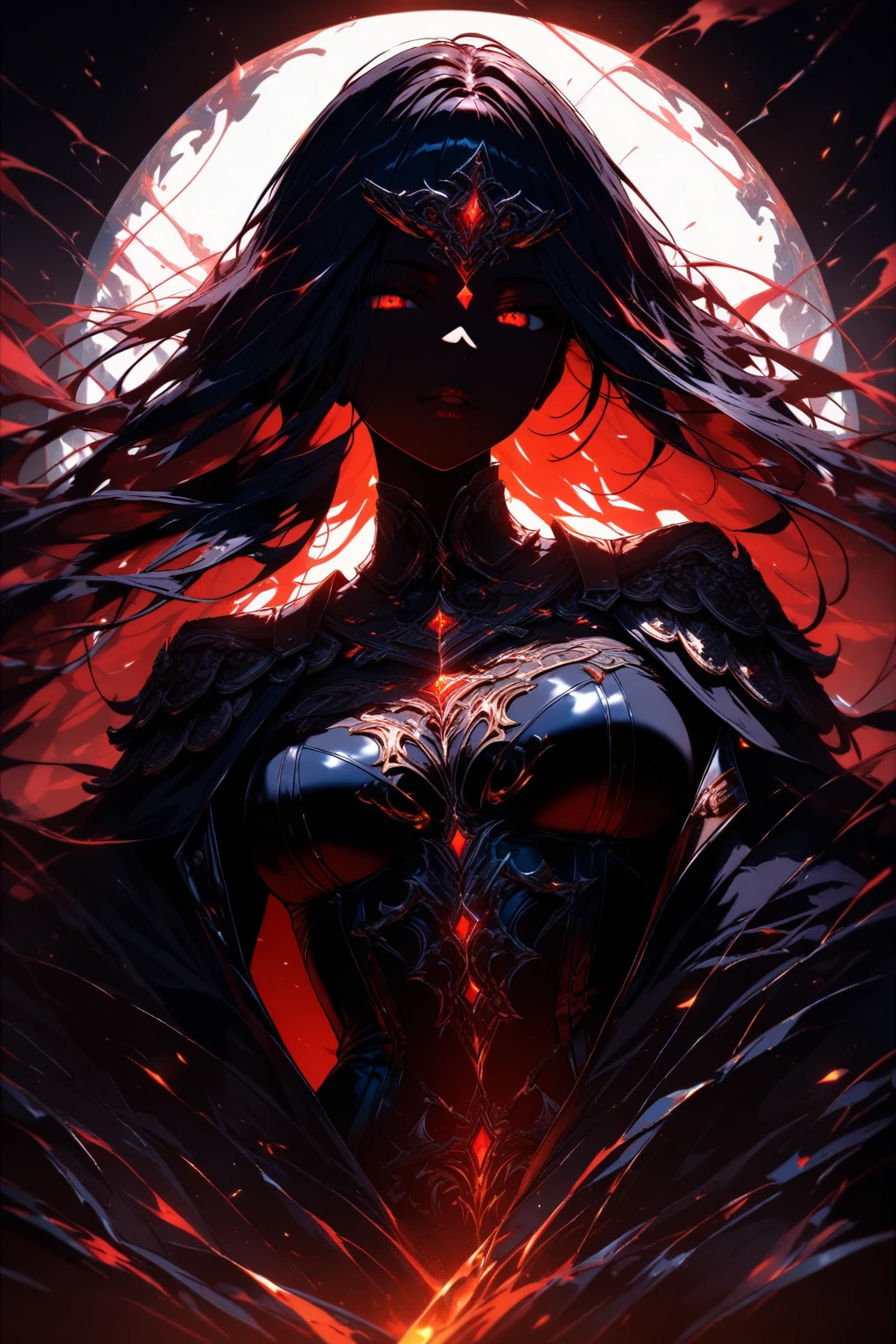 ((best quality)) , ((masterpiece)) , (detailed)，backlit photo of,  a [Libyan|Tibetan] (Simona:1.2) , Unattractive, Tie, Sublime Straps, at Twilight, Detailed illustration,Gothic style， Dark, mysterious, haunting, dramatic, ornate, detailed