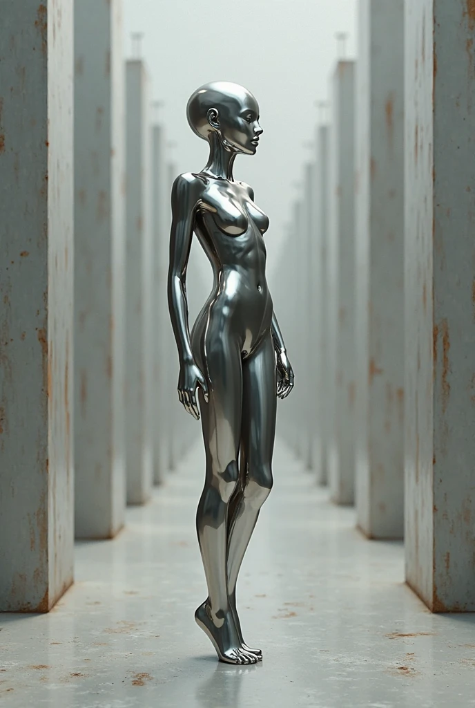(Best quality, 8k, 32k, masterpiece, UHD: 13), 1 girl, (big tits: 1.2), (short wavy hair), perfect body, Mannequin, a mannequin, destroyed city, mannequin in the center of picture, faceless mannequin, female mannequin, photorealistic, vertical aspect ratio, realistic scene, war zone, destroyed city, city ruins, debris on the ground, desolate war zone,  abandoned city, mannequin with female body, details, sharp edges, RAW, full frame, Nikon z9, , black and white photography, black and white scena, mannequin's body buried in rubble, Simi mannequin body buried in trash, artistic scene, photorealist, mannequin with white skin, white mannequin,