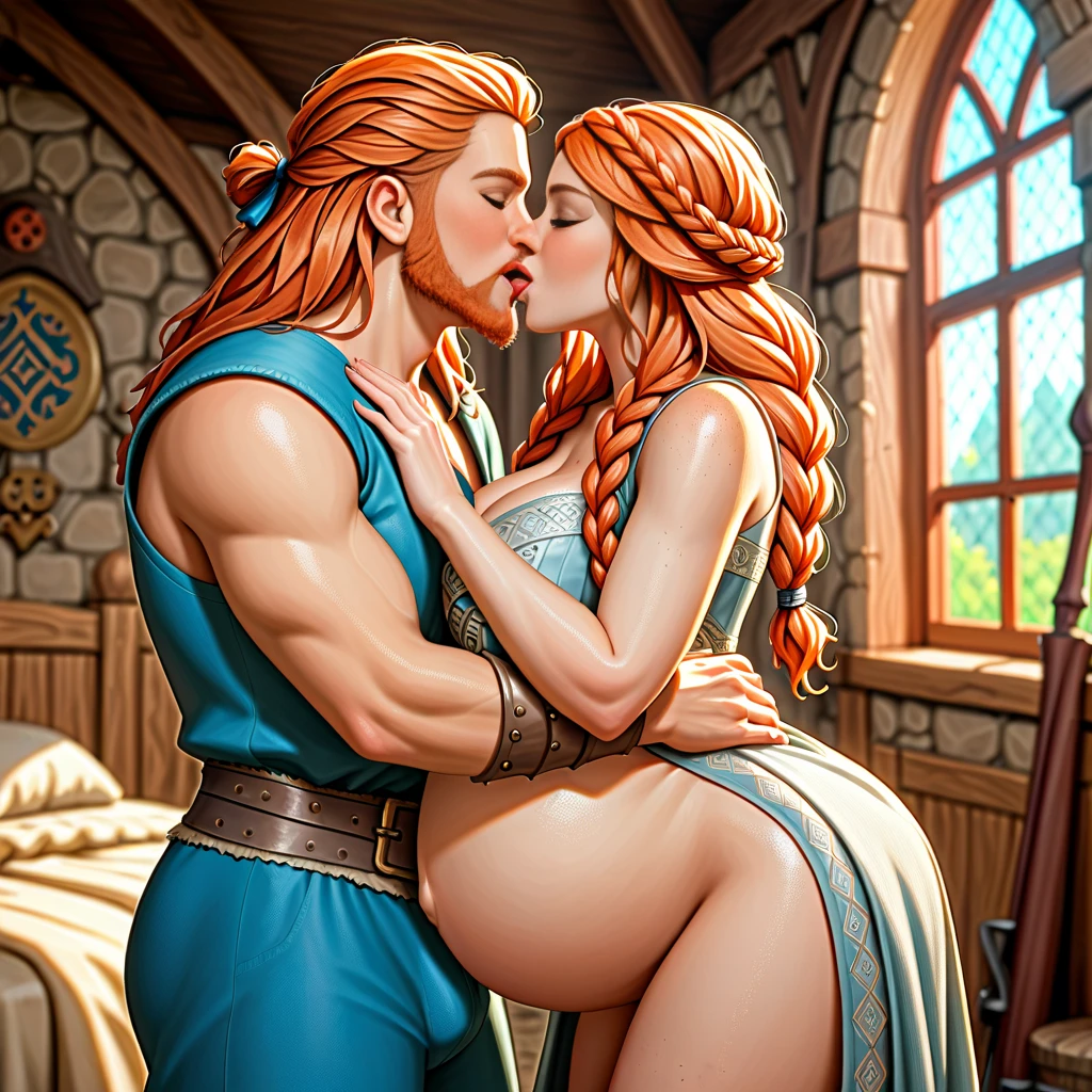 nophica, red hair, (green eyes), leaf circlet, curvy, milf, (gigantic breasts:1.6), (big butt), (wide hips), (thick thighs), slim waist, hourglass figure, ((woman completely nude)), (((hetero))), screaming orgasm, best quality, high resolution, (masterpiece), beautiful palace, indoor, ((blurry_background)), (((1girl, 1boy, face in ass, woman standing, (((man behind woman with his face in her ass))), lots of cum, cum in face, facial, huge cumshot, projectile cum, ejaculating, cumming everywhere)))