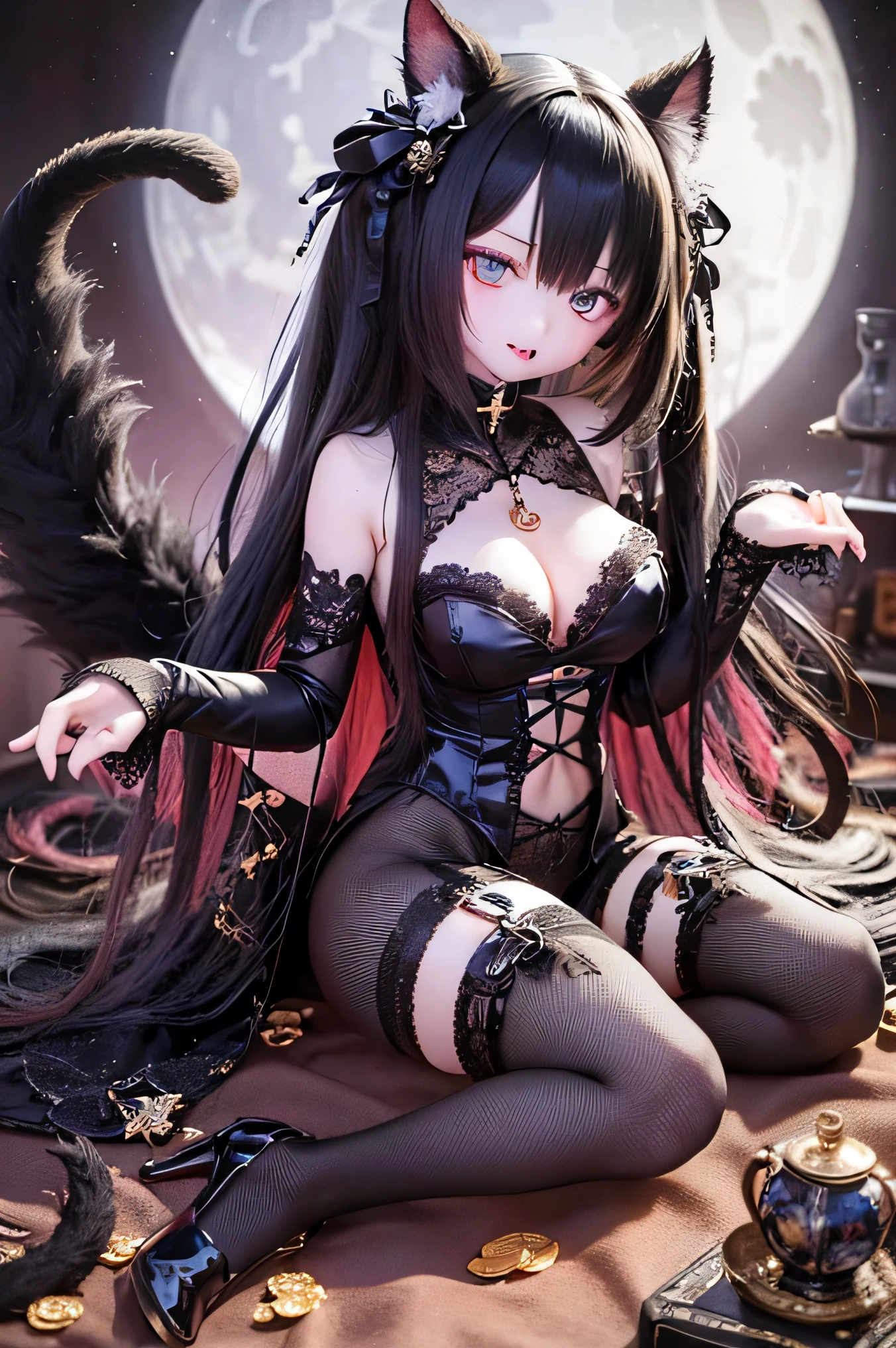 Best Quality, Masterpiece, 1 Girl, Beautiful Face, (Photo Realistic:1.3), Edge Lighting, (High Detail Skin:1.2), 8k Ultra HD, DSLR, High Quality, High Resolution, 8K, Bokeh, Dream Picture, (Realistic:1.3), Cute 1girl, Wearing Black Dress, Medium Tits, Quiet, Ultra Fine Face, Full Body, Body Perfect, Digital, Anime Goddess CG, Dream Goddess